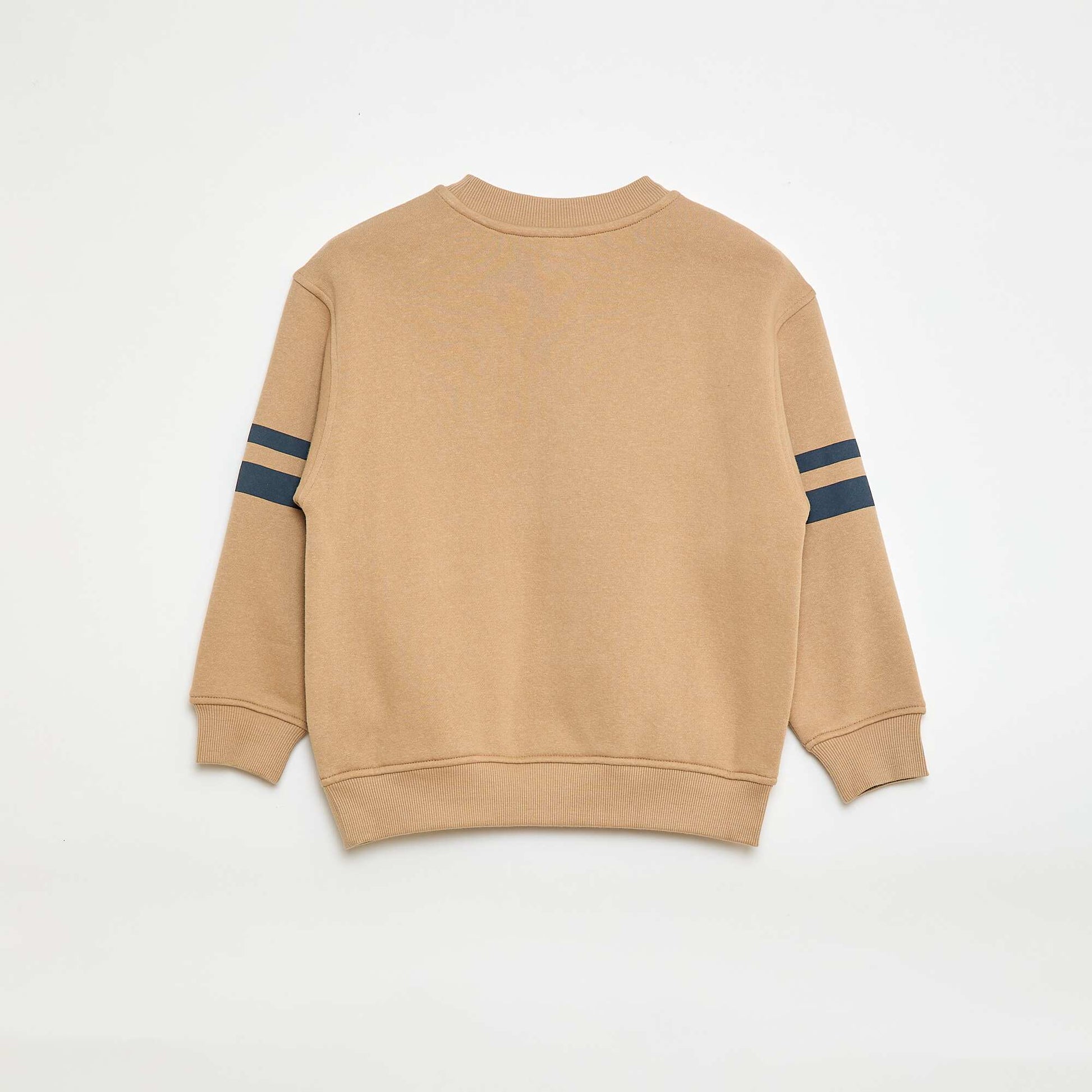 Buzo estampada en felpa perchada BEIGE