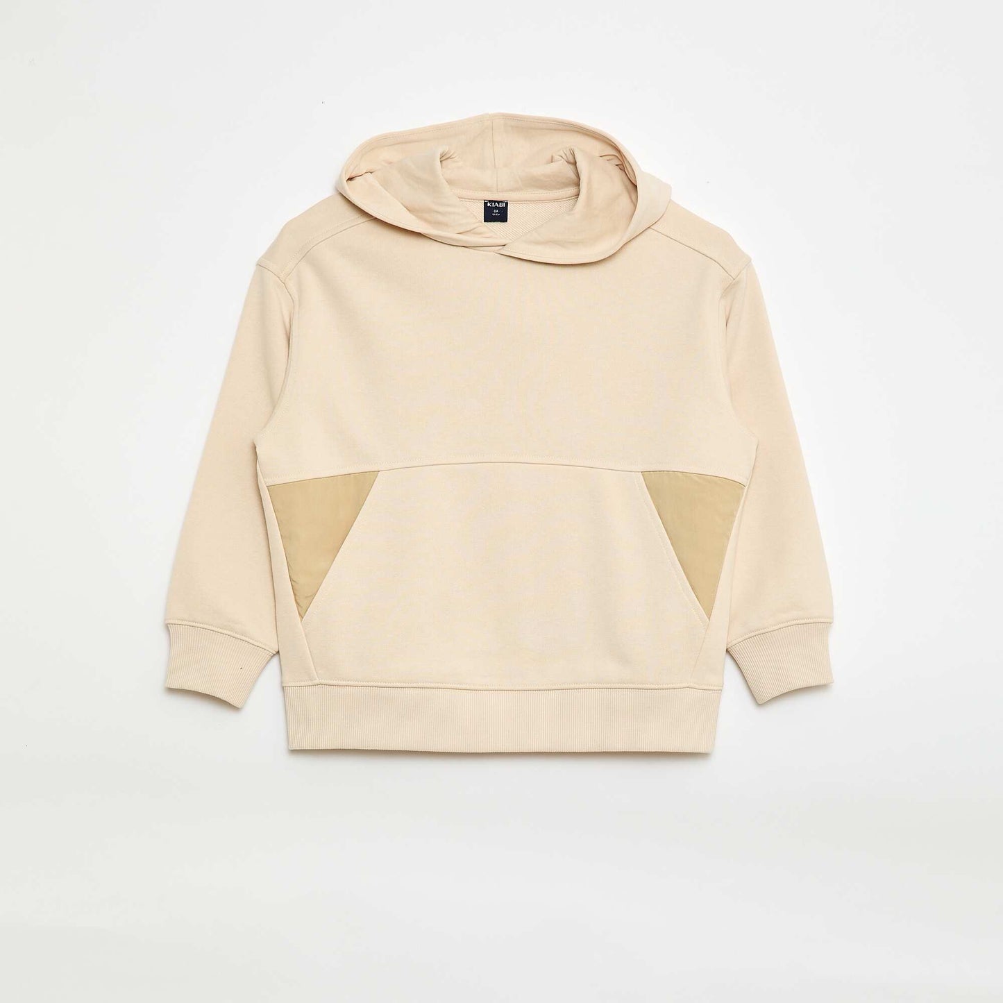 Buzo con capucha lisa con bolsillo canguro BEIGE