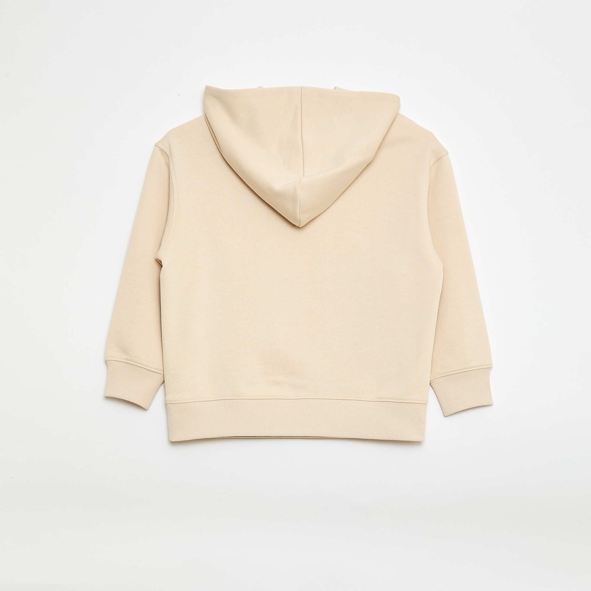 Buzo con capucha lisa con bolsillo canguro BEIGE