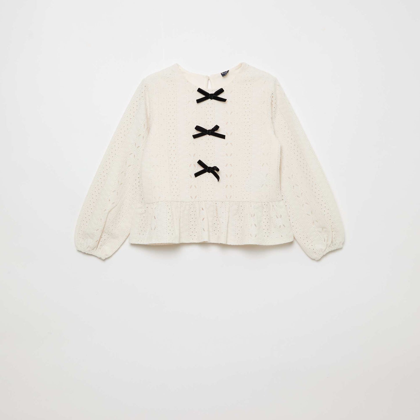 Top calado con nudos de fantasía BEIGE