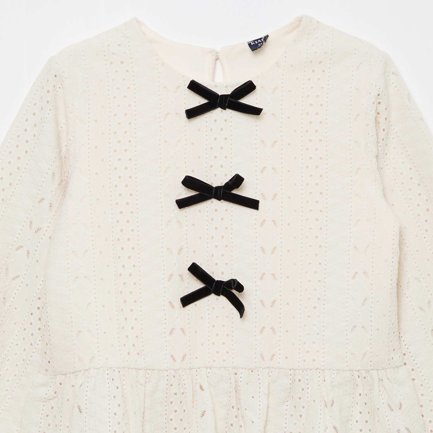 Top calado con nudos de fantasía BEIGE