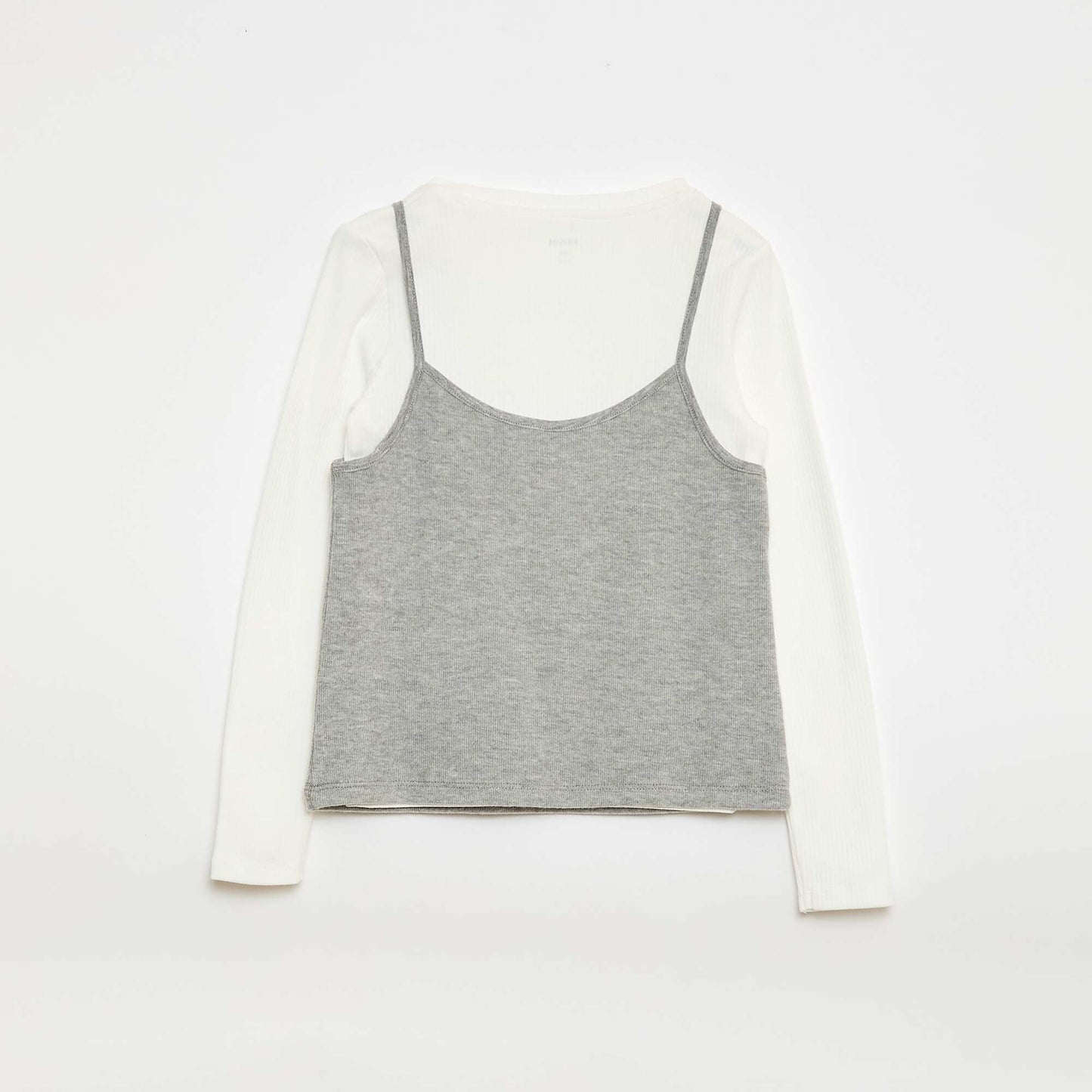 Camiseta efecto 2 en 1 con camiseta de tirantes BLANCO