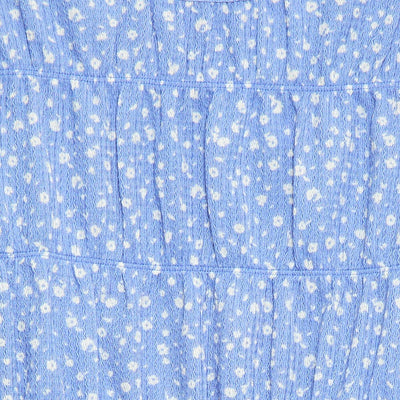 Blusa con estampado en punto crepé AZUL