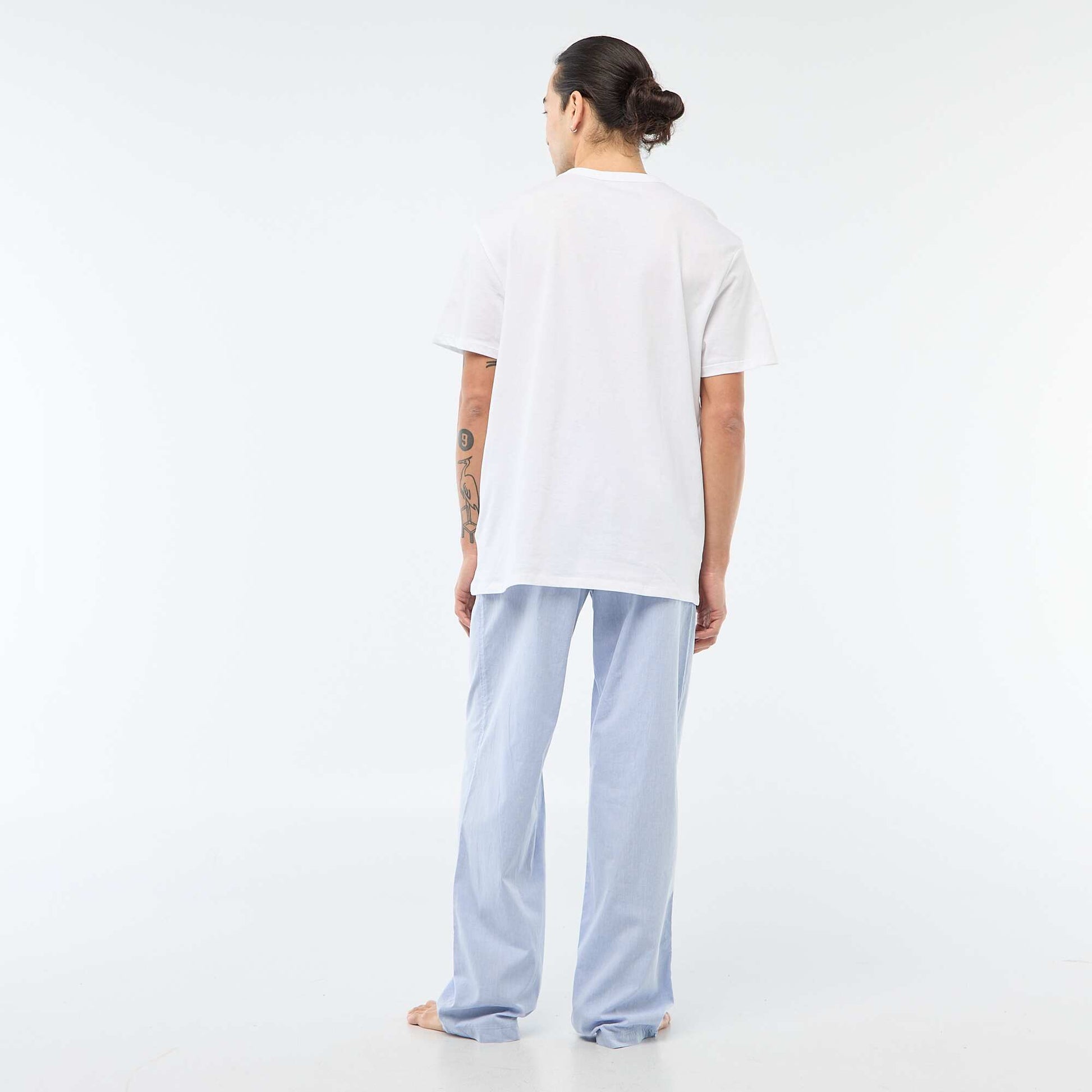 Pijama largo de popelina - 2 piezas AZUL