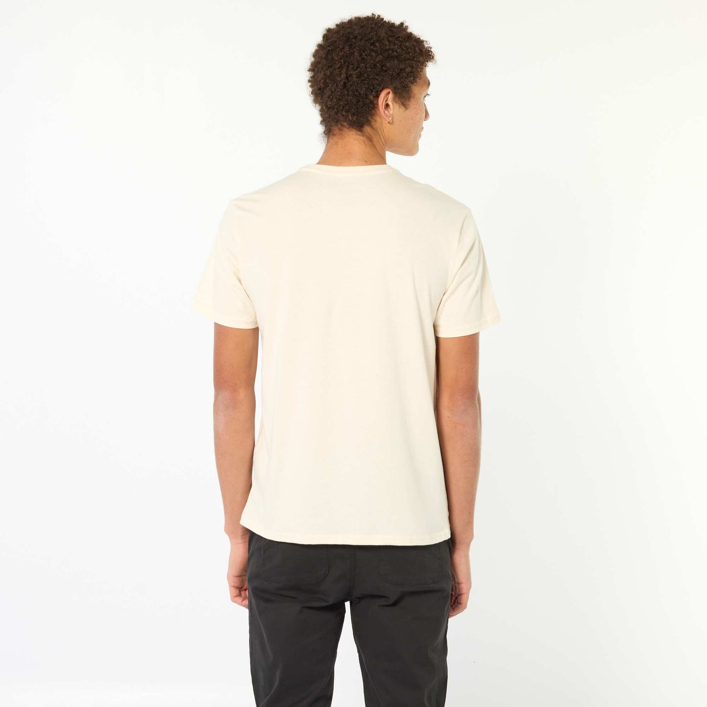 Camiseta estampada de algodón lisa BLANCO