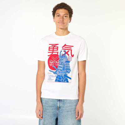 Camiseta estampada de algodón lisa BLANCO