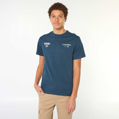 Camiseta estampada de algodón liso AZUL