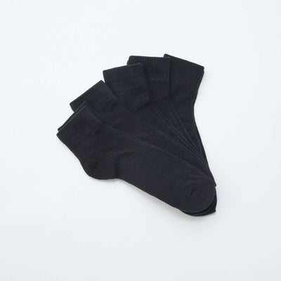 Pack de 5 pares de medias deportivos tobilleros NEGRO