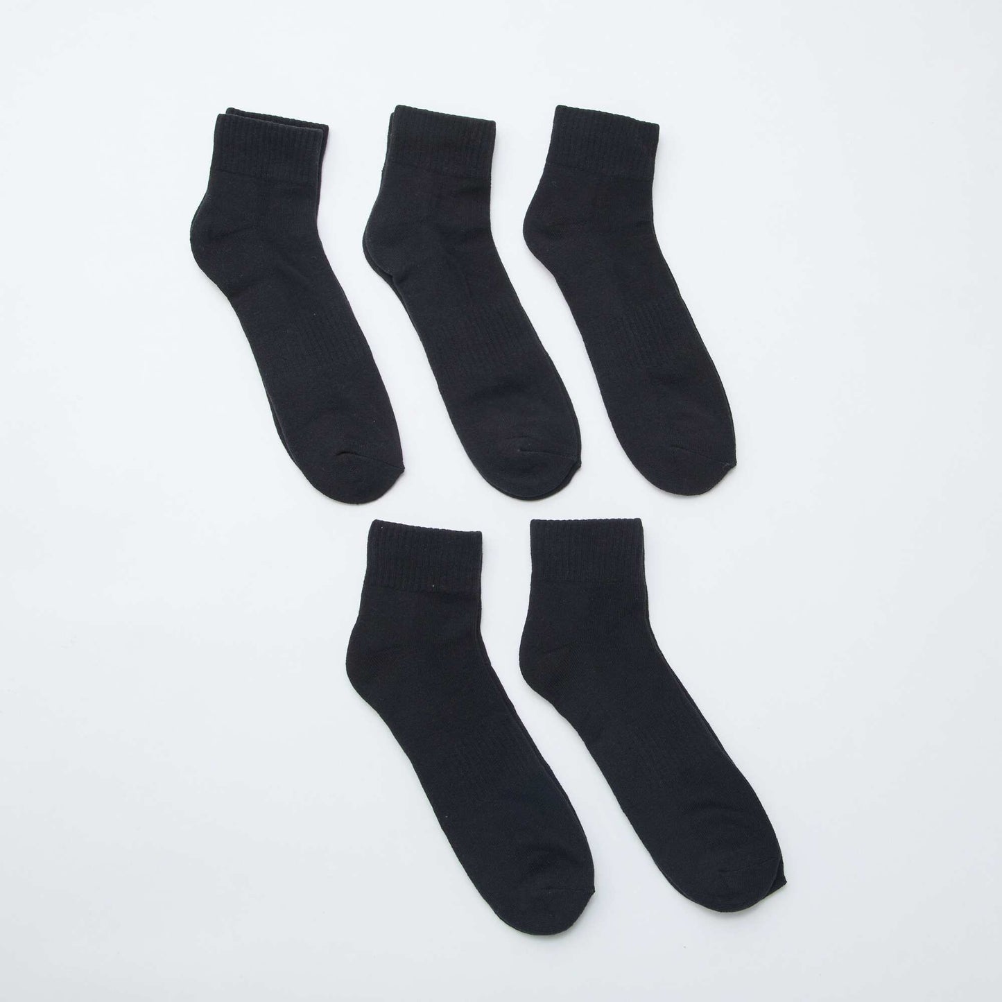Pack de 5 pares de medias deportivos tobilleros NEGRO