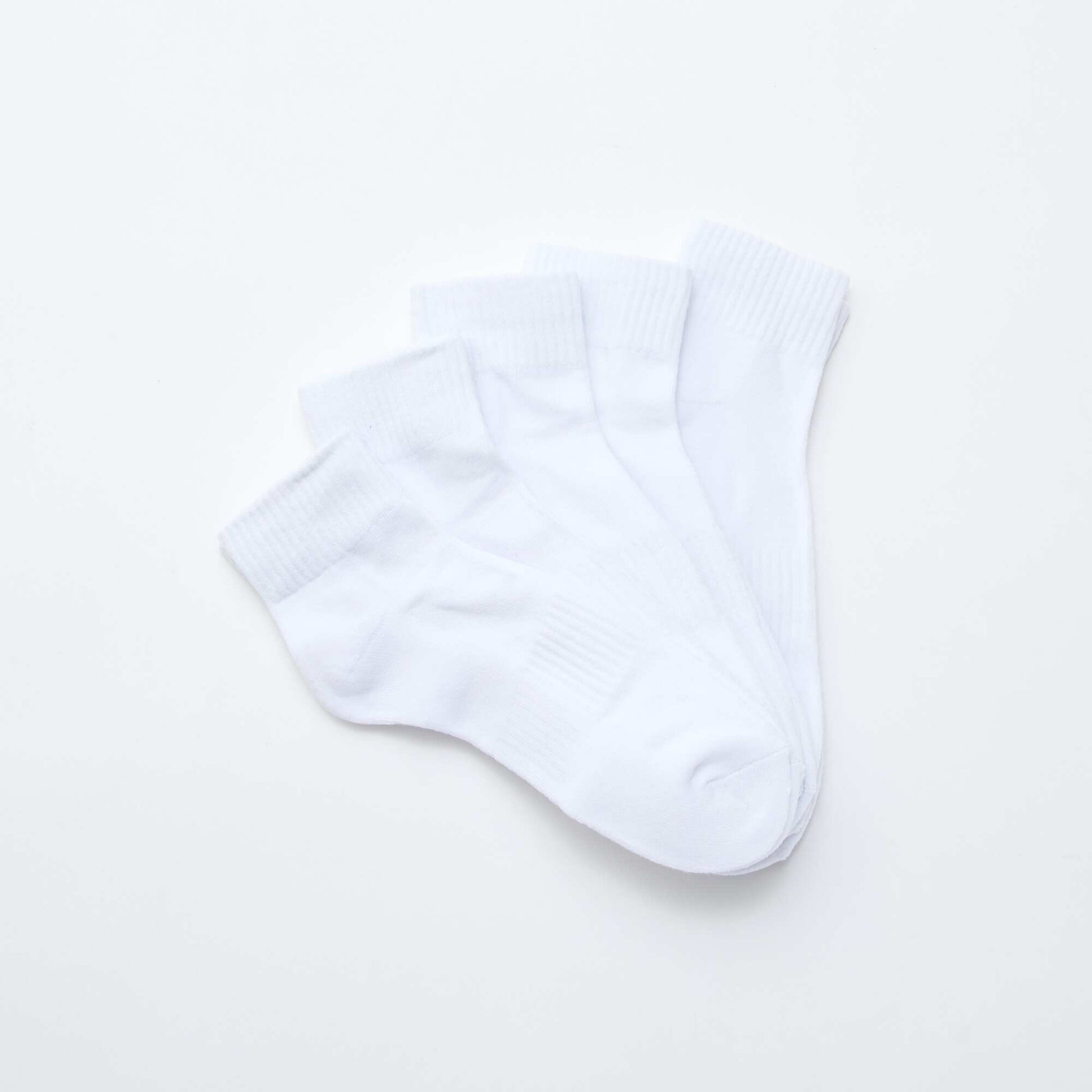 Pack de 5 pares de medias deportivos tobilleros BLANCO