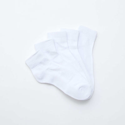 Pack de 5 pares de medias deportivos tobilleros BLANCO