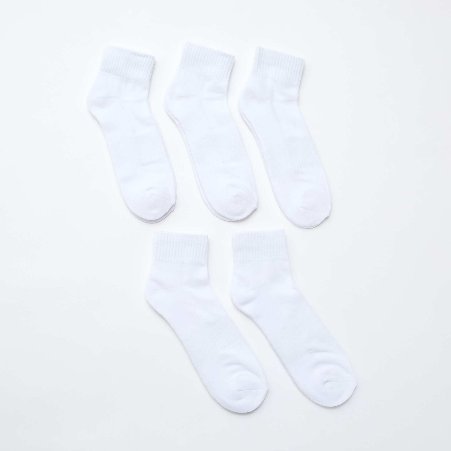 Pack de 5 pares de medias deportivos tobilleros BLANCO