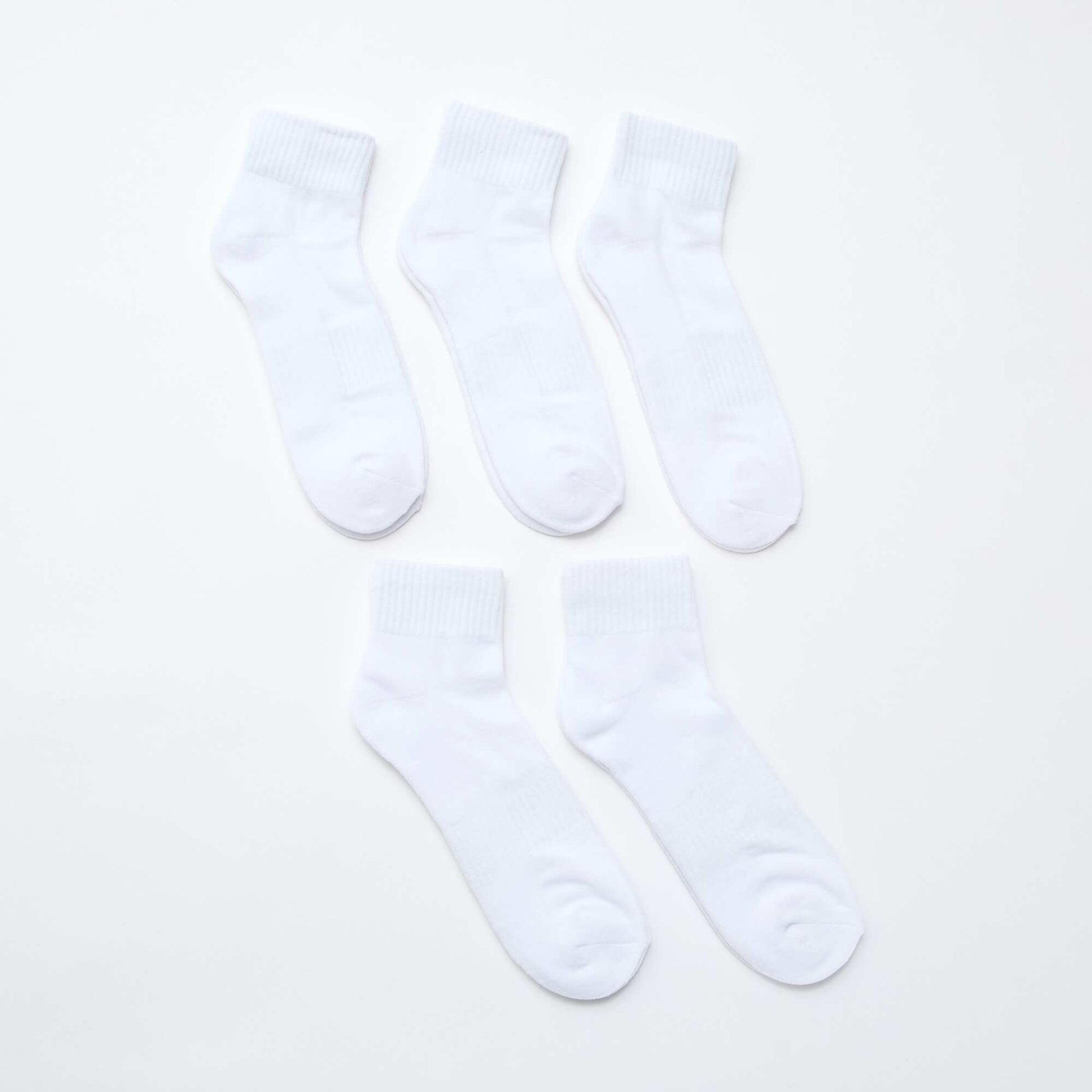 Pack de 5 pares de medias deportivos tobilleros BLANCO