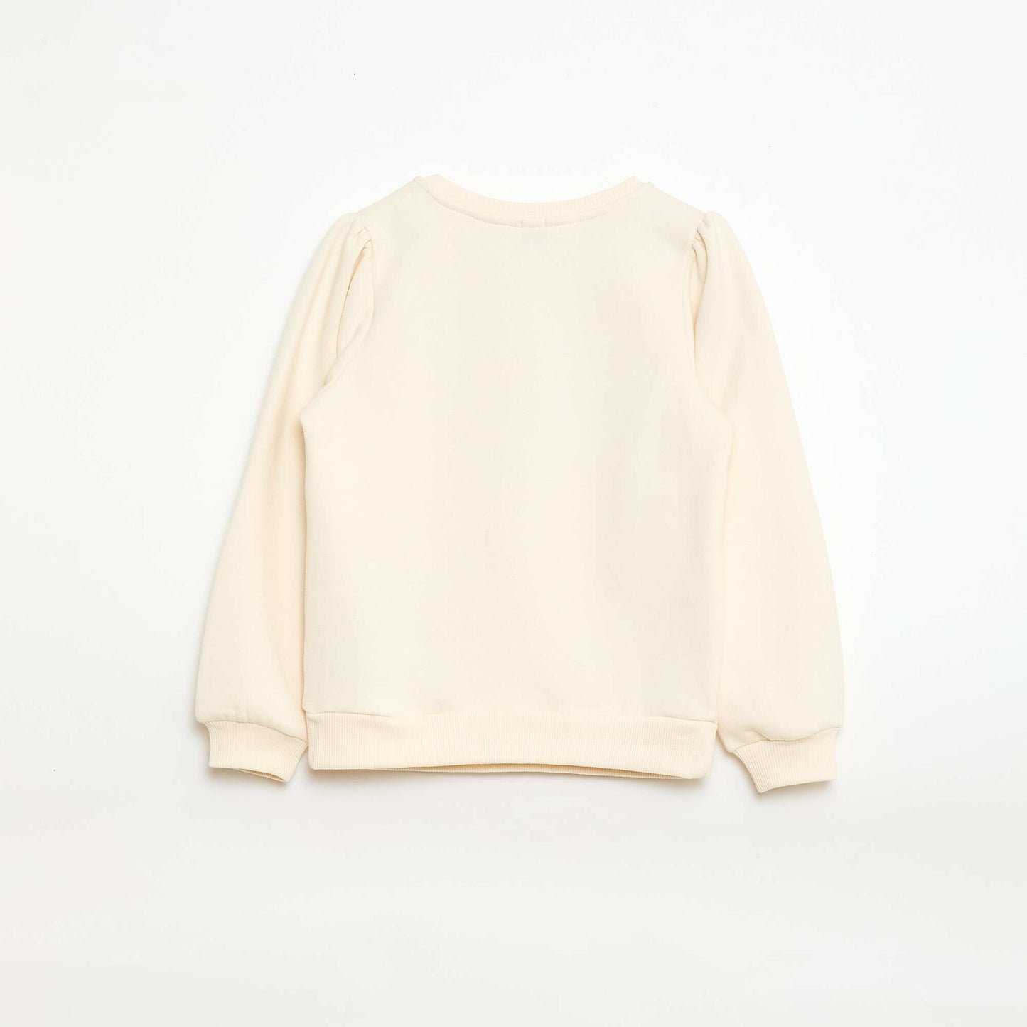 Buzo de cuello redondo con motivo de cordón BEIGE