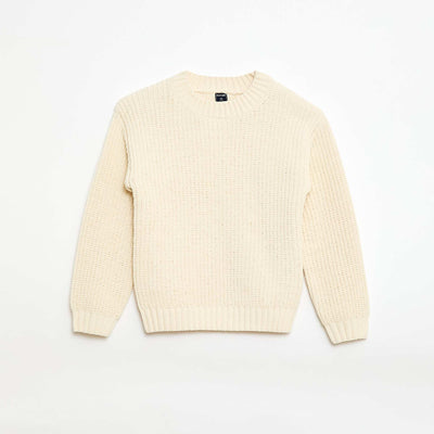 Sweater de punto de chenilla BLANCO