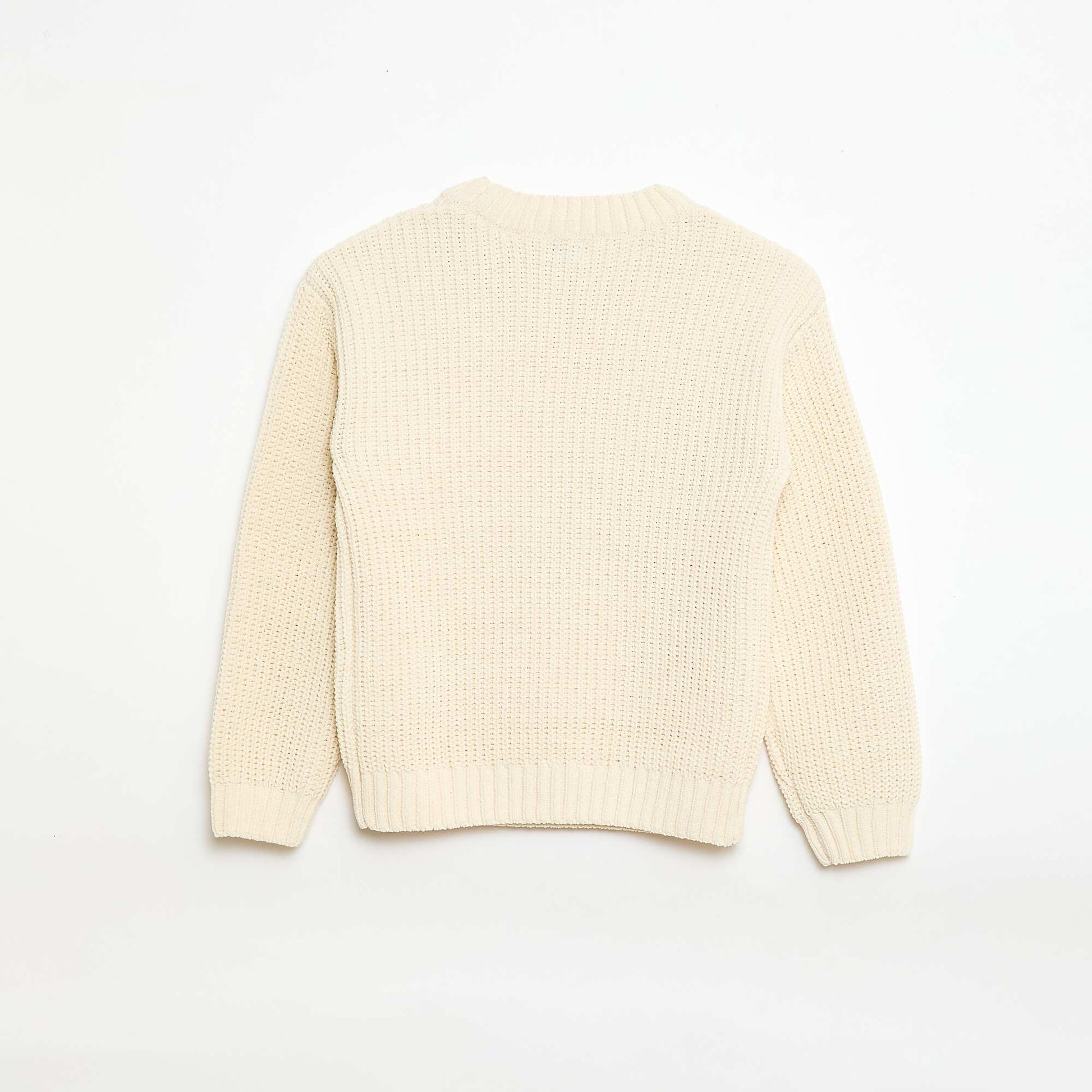 Sweater de punto de chenilla BLANCO