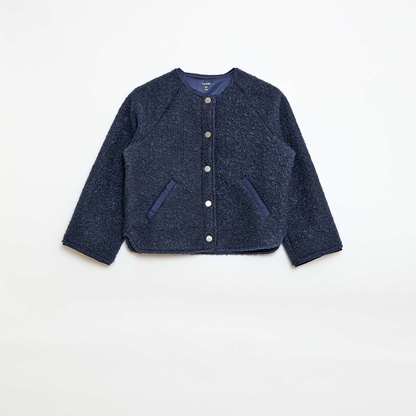 Chaqueta con botones a presión efecto borreguito AZUL