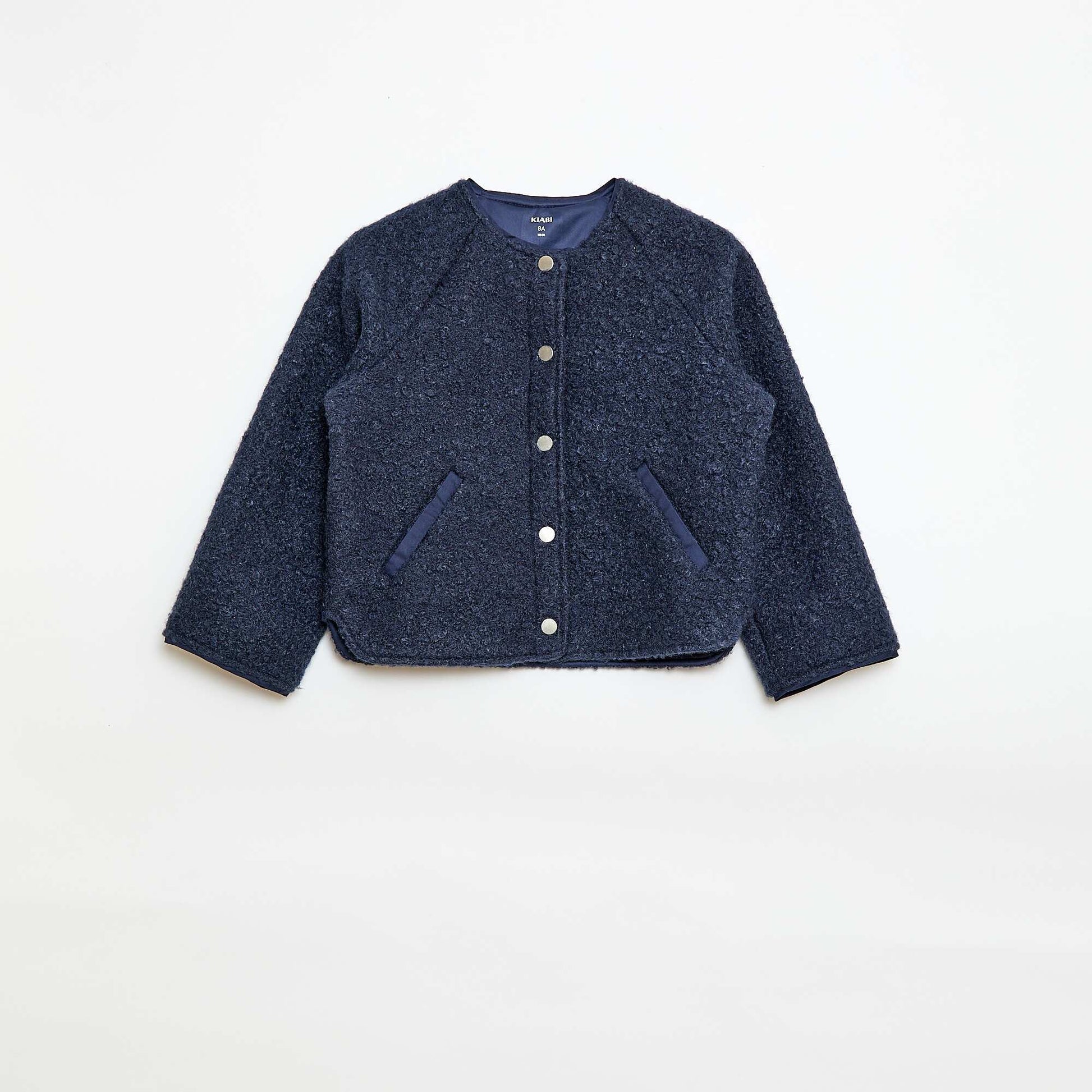 Chaqueta con botones a presión efecto borreguito AZUL