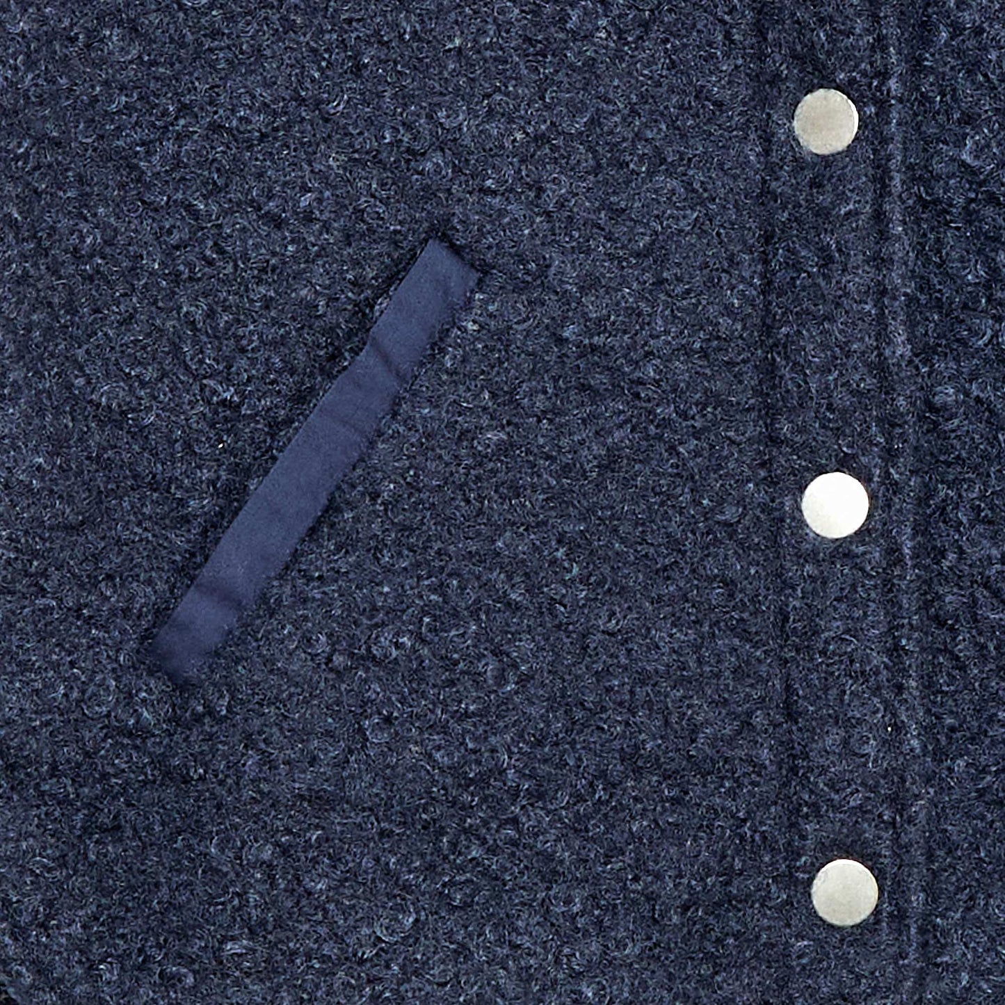 Chaqueta con botones a presión efecto borreguito AZUL