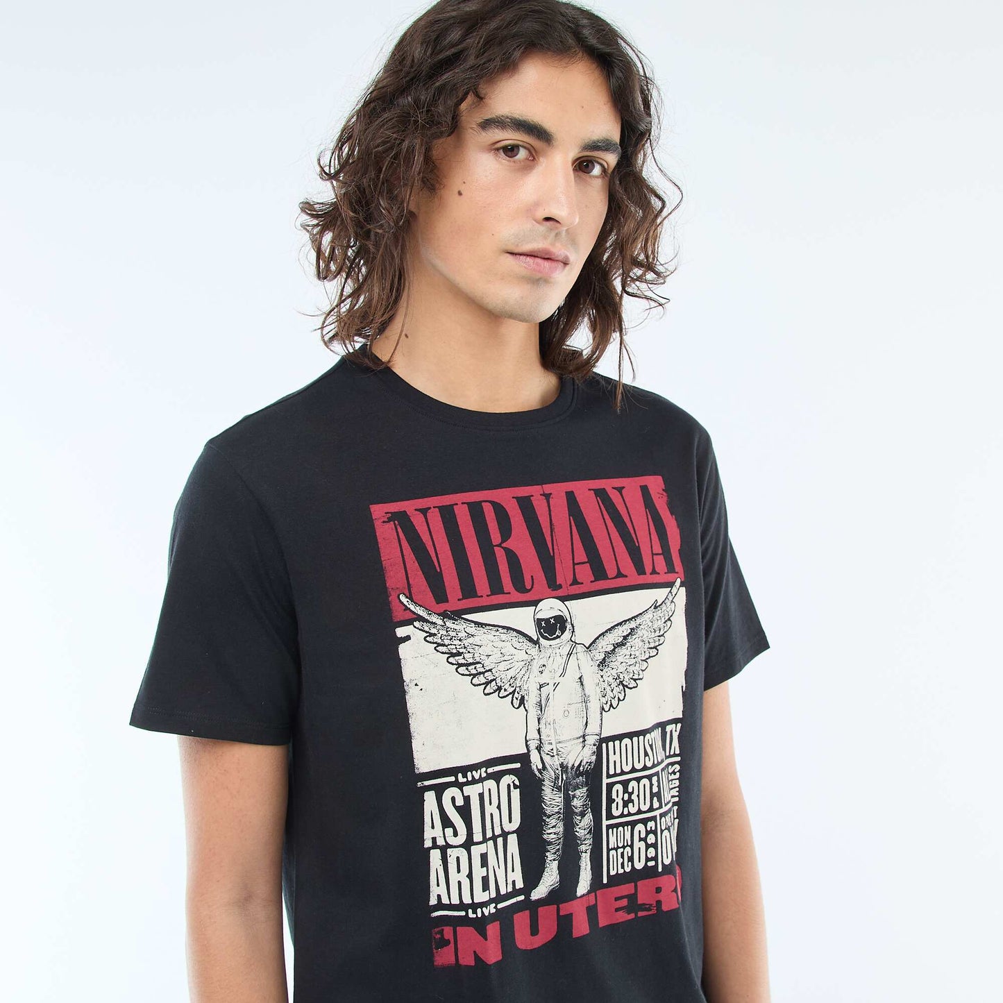 Camiseta estampada 'Nirvana' NEGRO