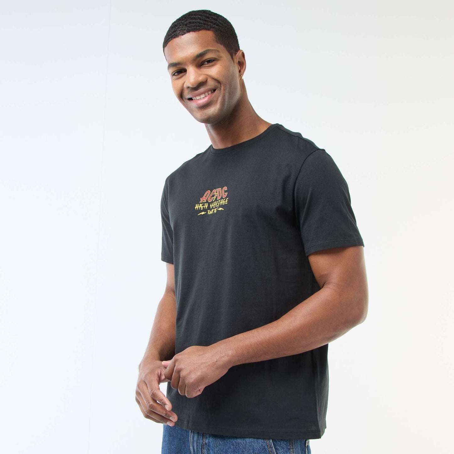 Camiseta estampada 'AC/DC' NEGRO