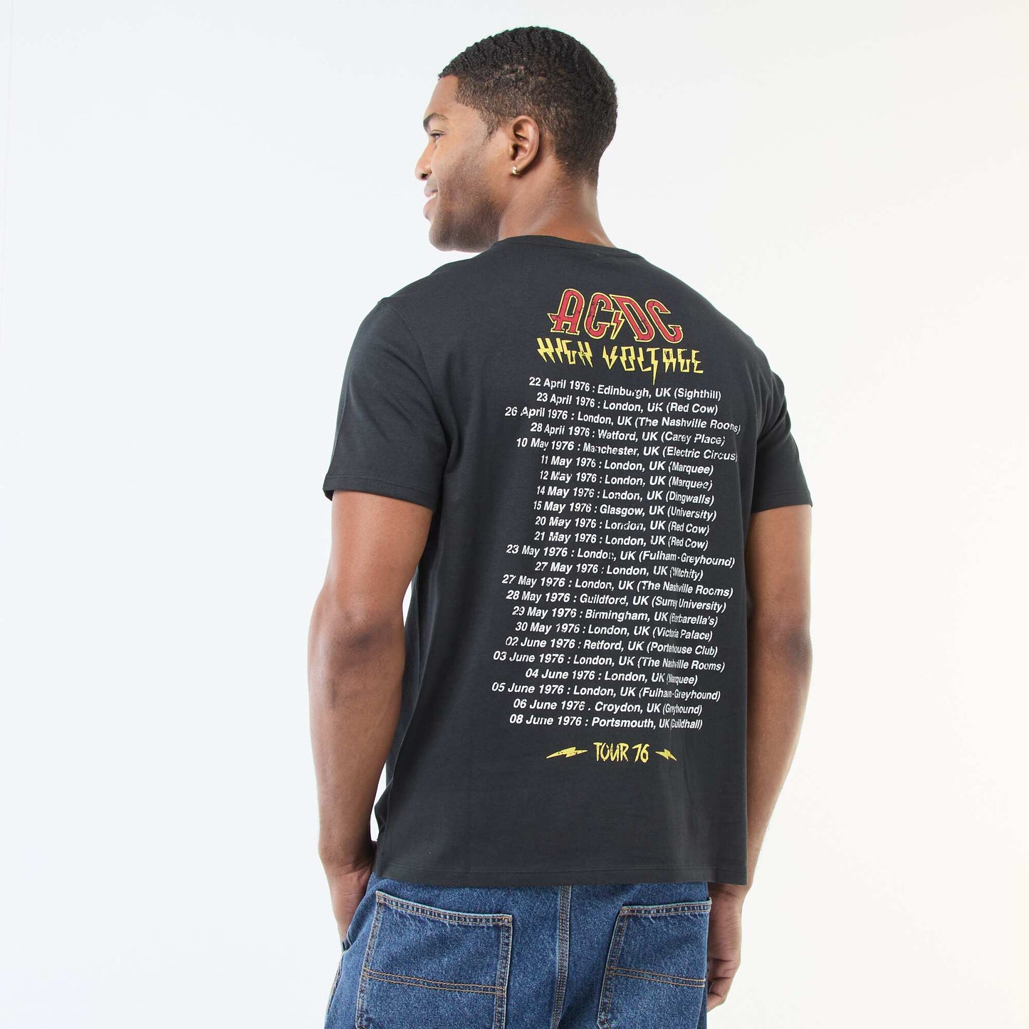 Camiseta estampada 'AC/DC' NEGRO
