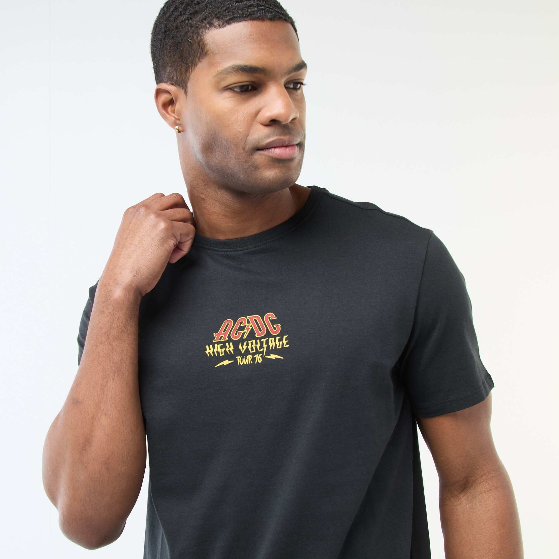 Camiseta estampada 'AC/DC' NEGRO