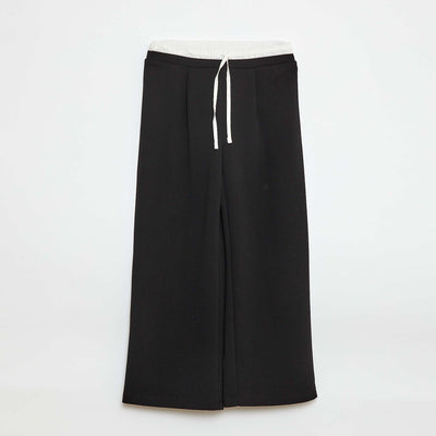 Pantalón ancho con efecto 2 en 1 estilo calzón NEGRO