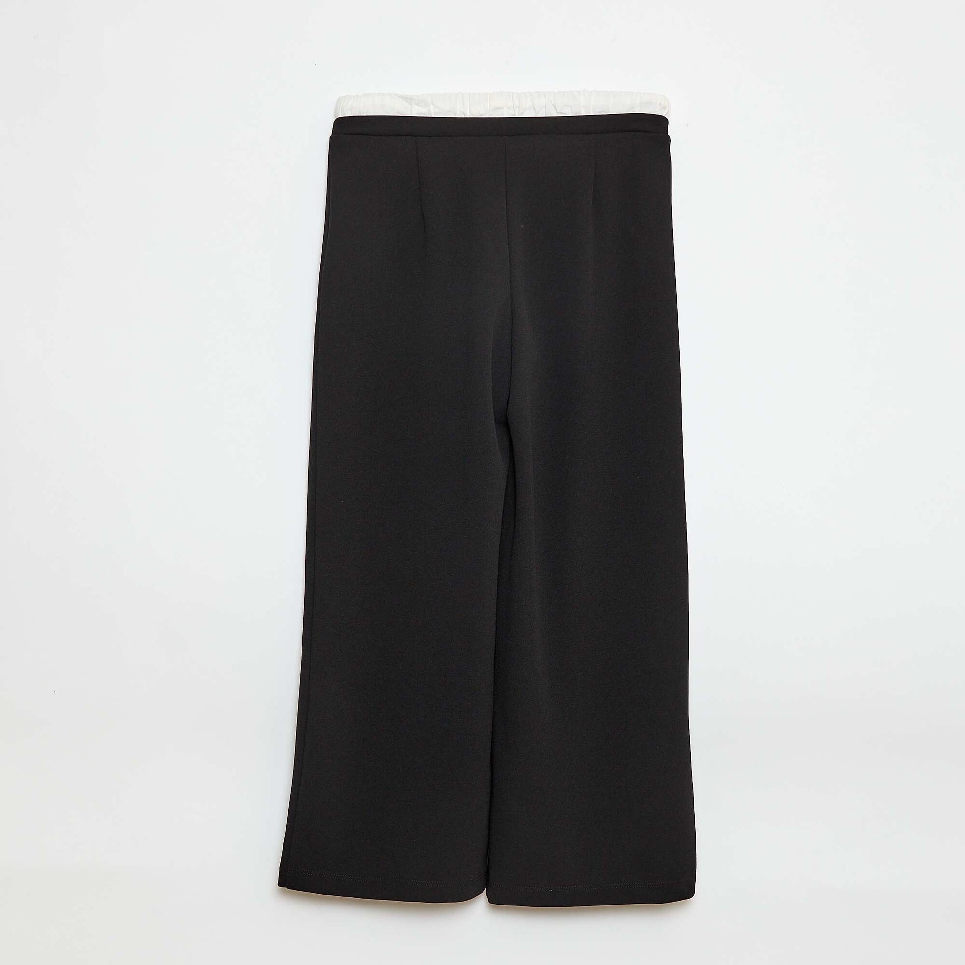 Pantalón ancho con efecto 2 en 1 estilo calzón NEGRO