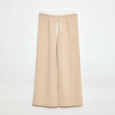 Pantalón ancho con efecto 2 en 1 estilo calzón BEIGE