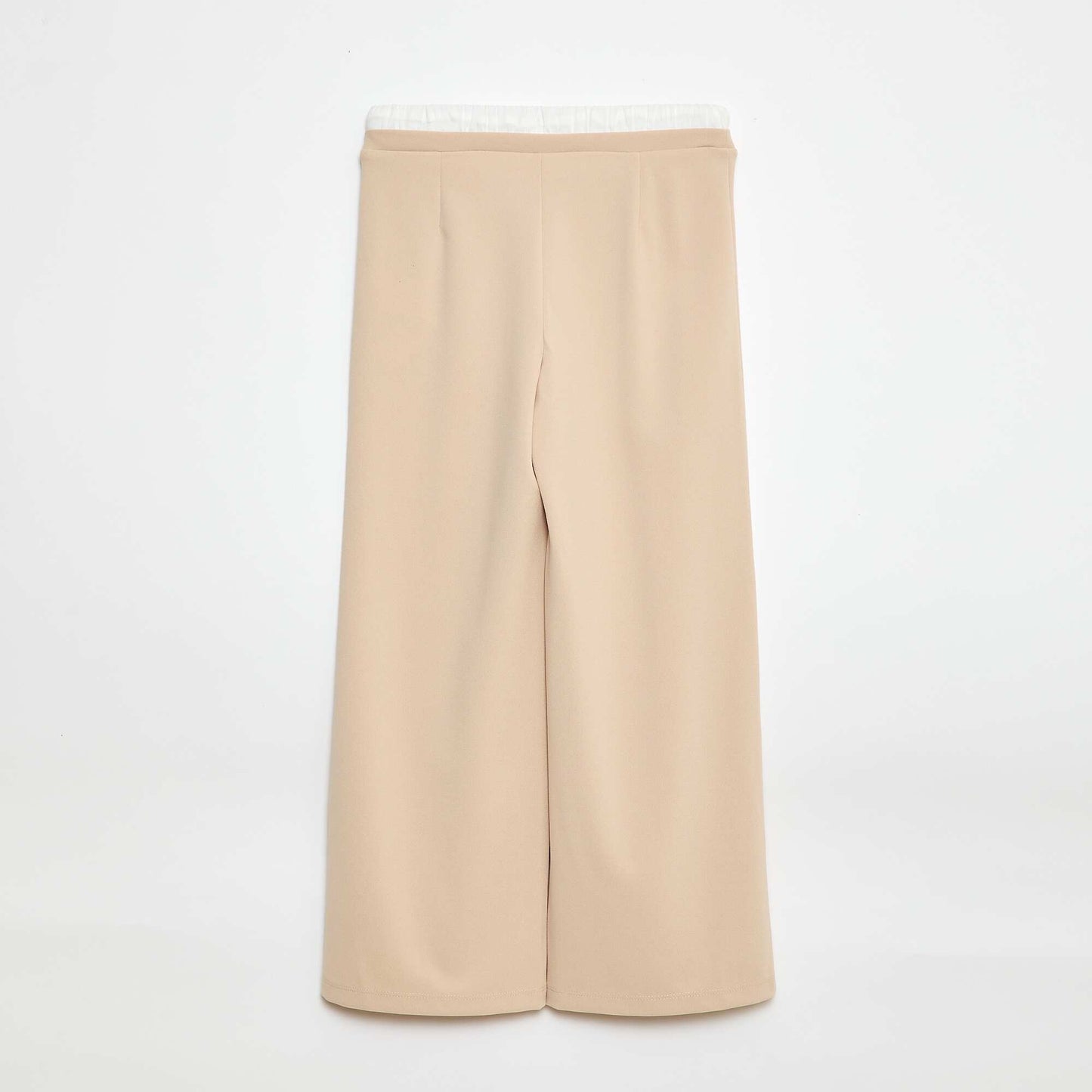 Pantalón ancho con efecto 2 en 1 estilo calzón BEIGE