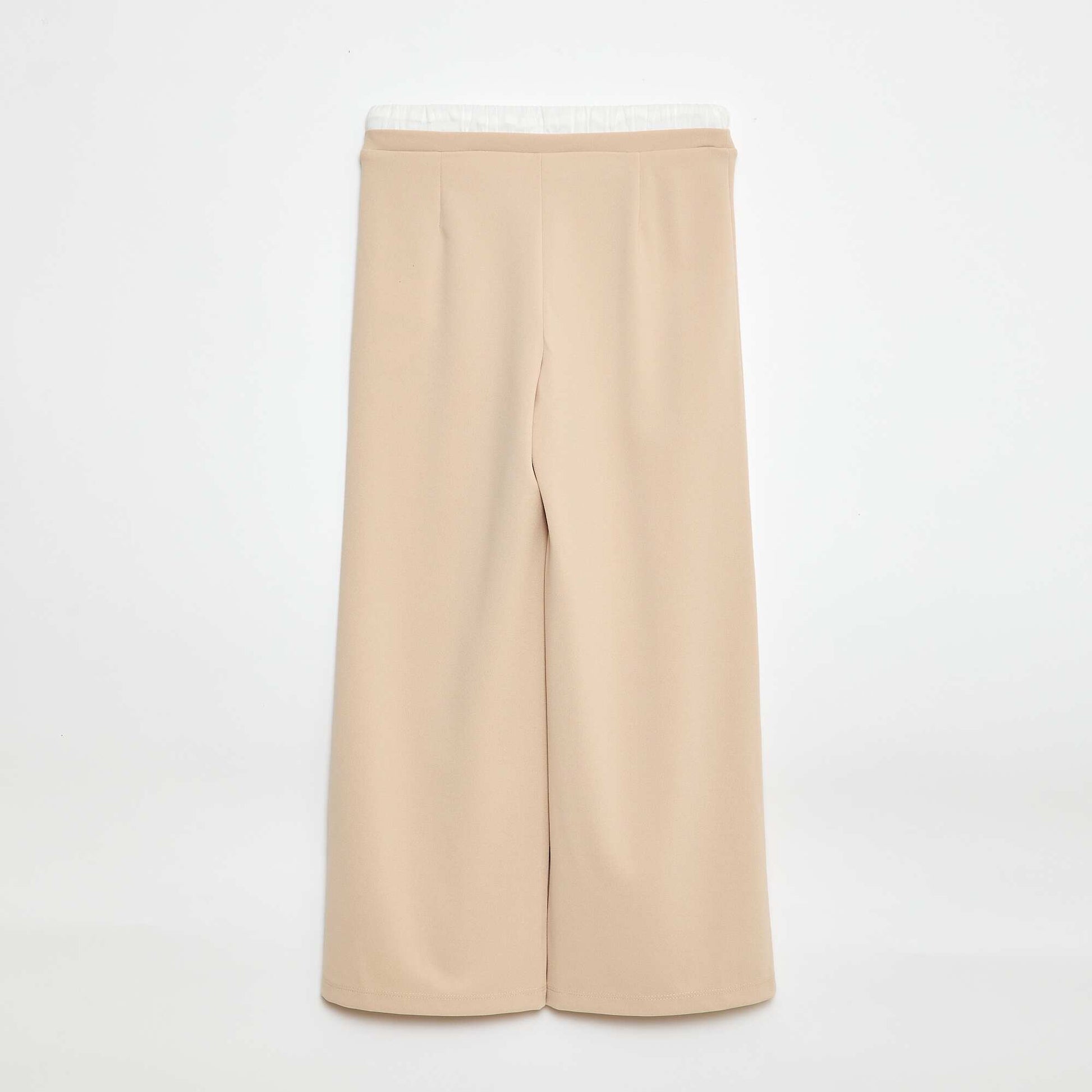 Pantalón ancho con efecto 2 en 1 estilo calzón BEIGE