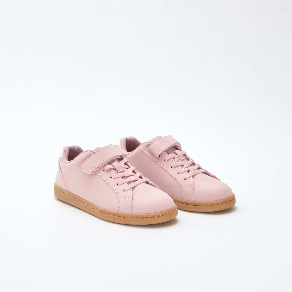 Zapatillas bajas de ante sintético con velcro ROSA