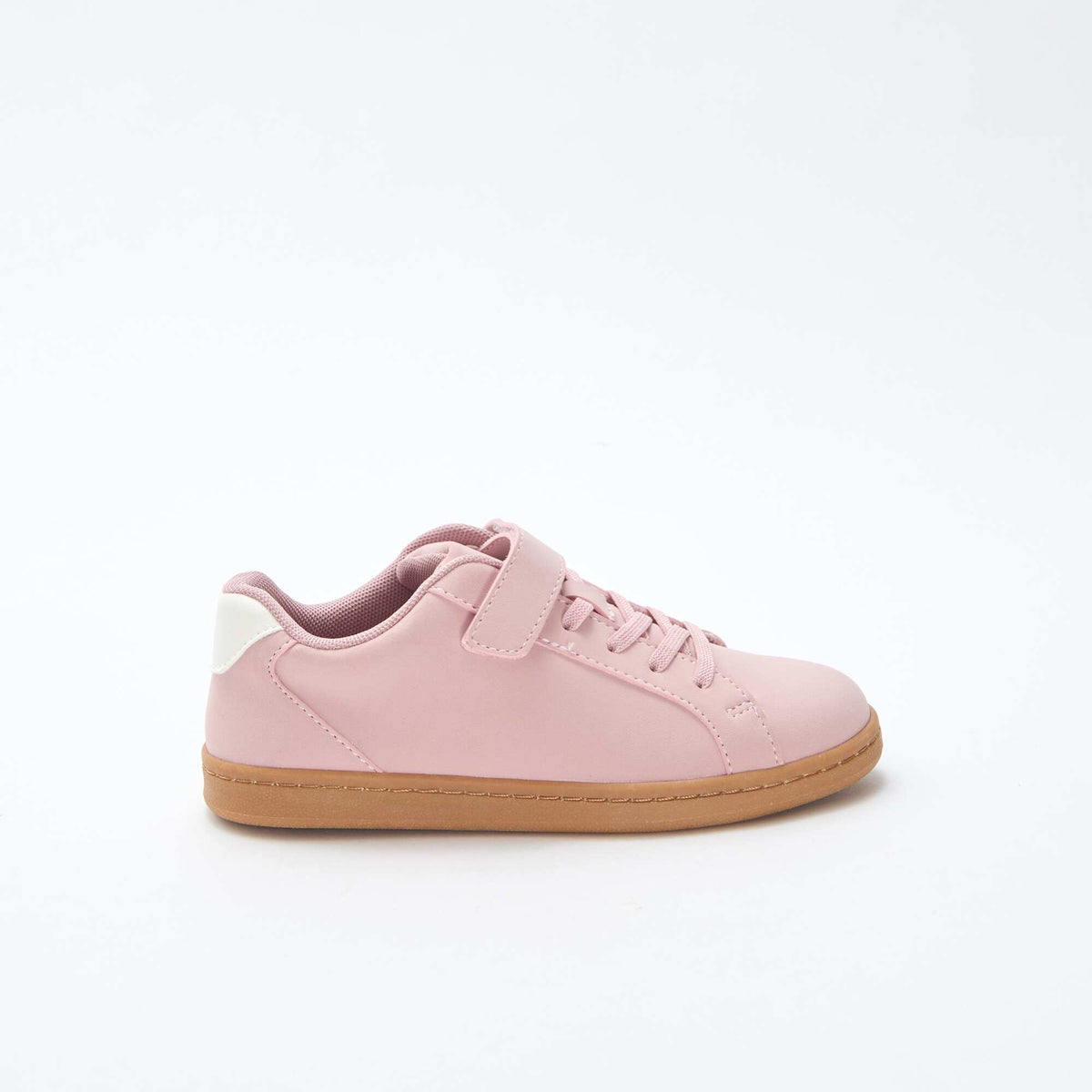 Zapatillas bajas de ante sintético con velcro ROSA