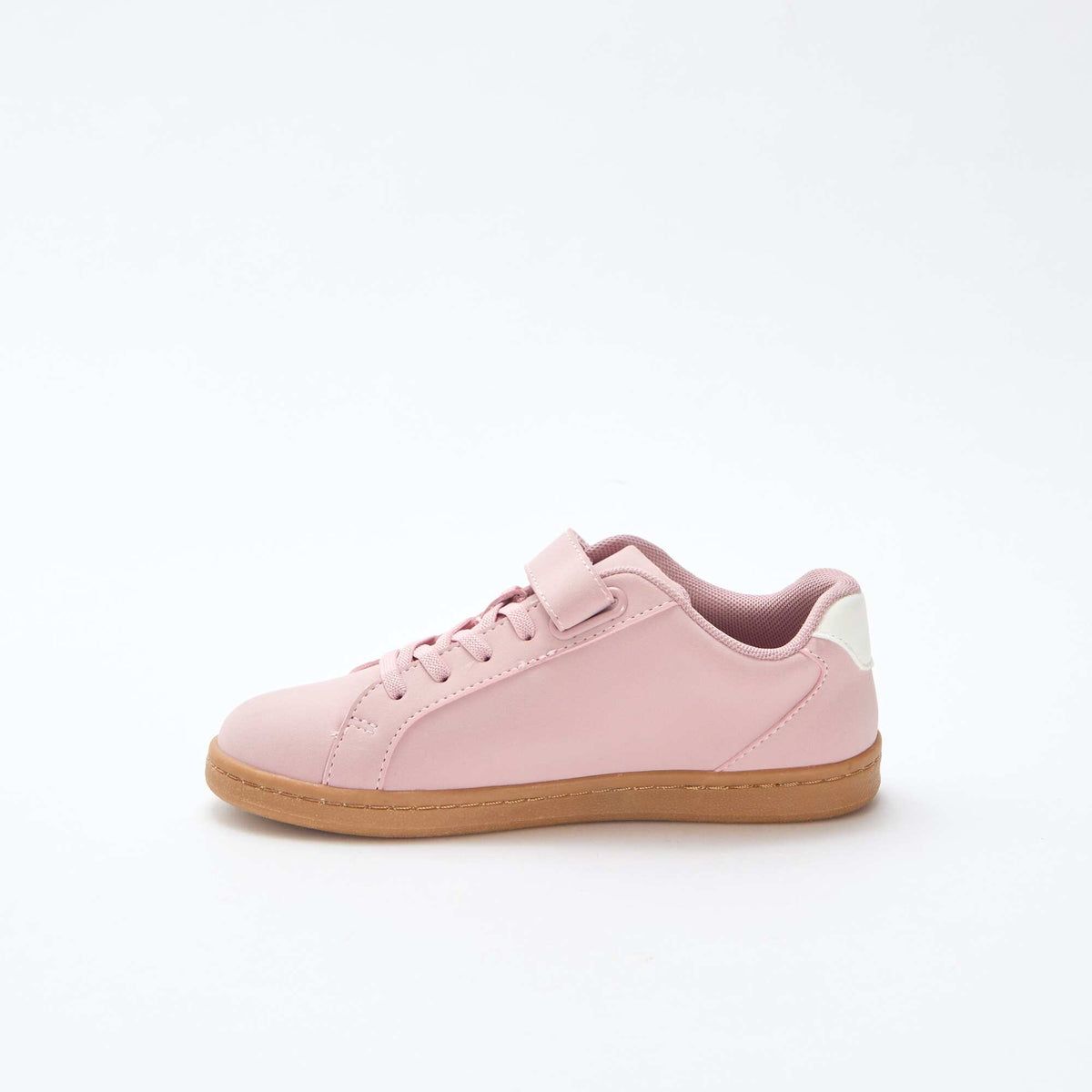 Zapatillas bajas de ante sintético con velcro ROSA