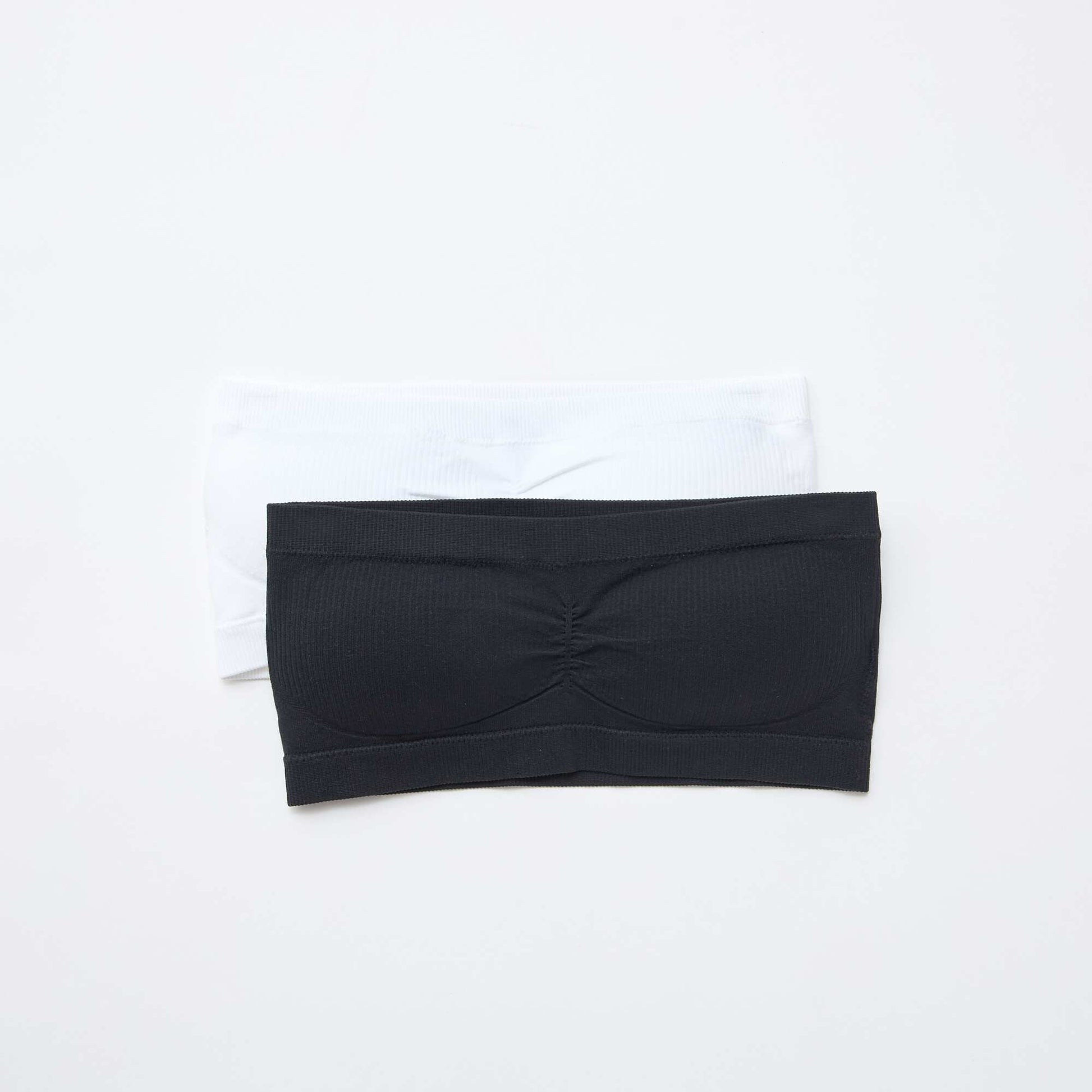 pack de 2 bandeaus de canalé sin costuras BLANCO
