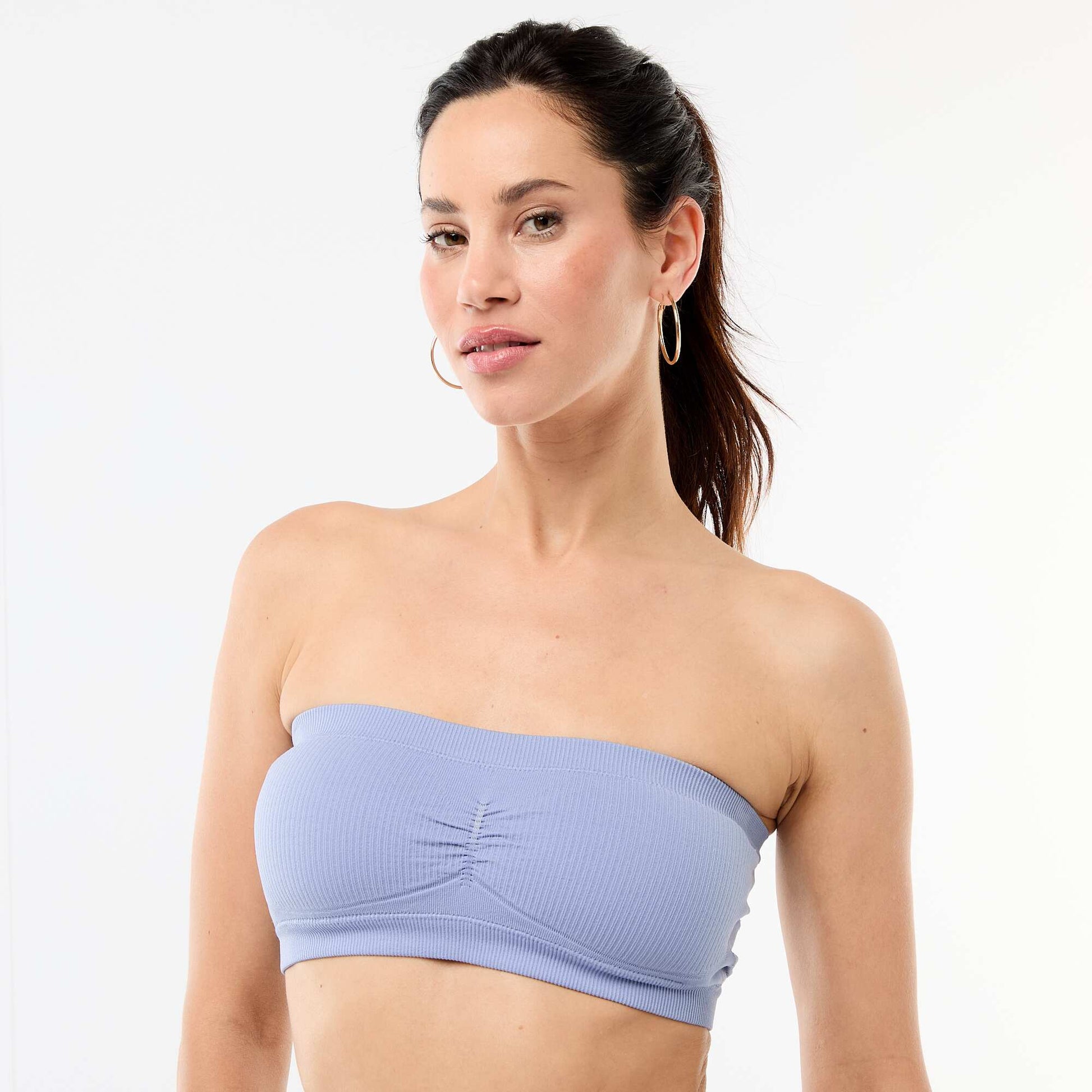 pack de 2 bandeau de canalé sin costuras AZUL