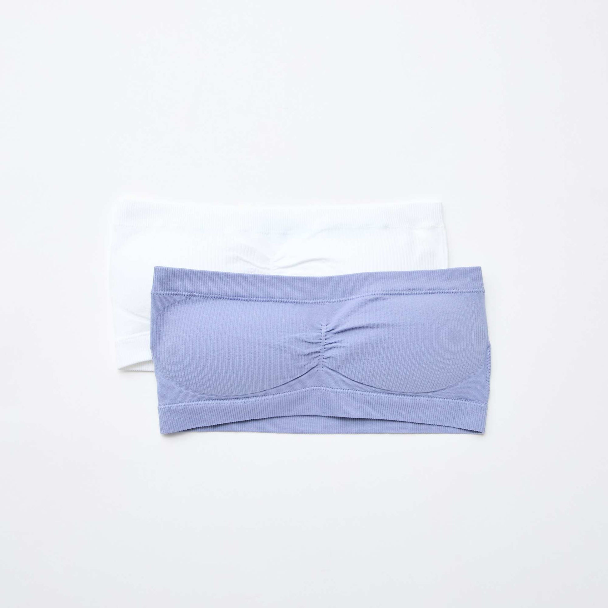 pack de 2 bandeau de canalé sin costuras AZUL