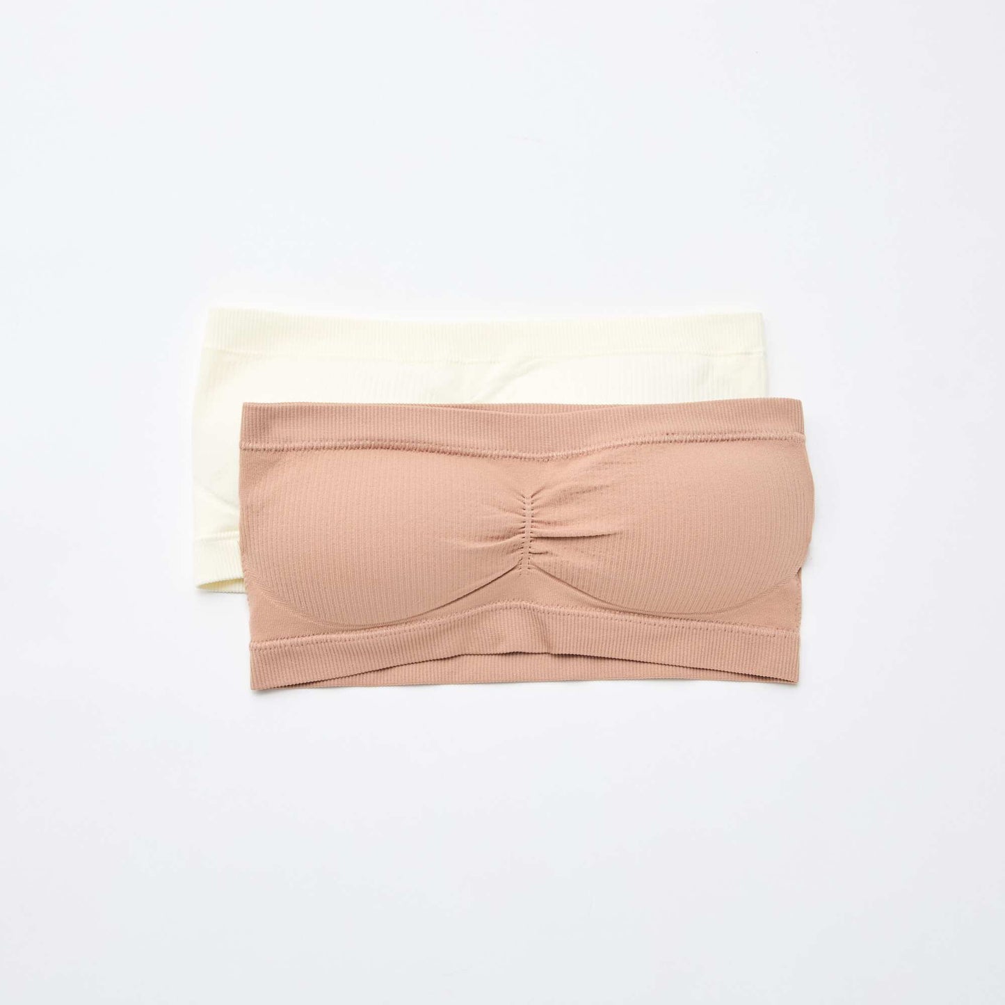 pack de 2 bandeaus de canalé sin costuras BEIGE