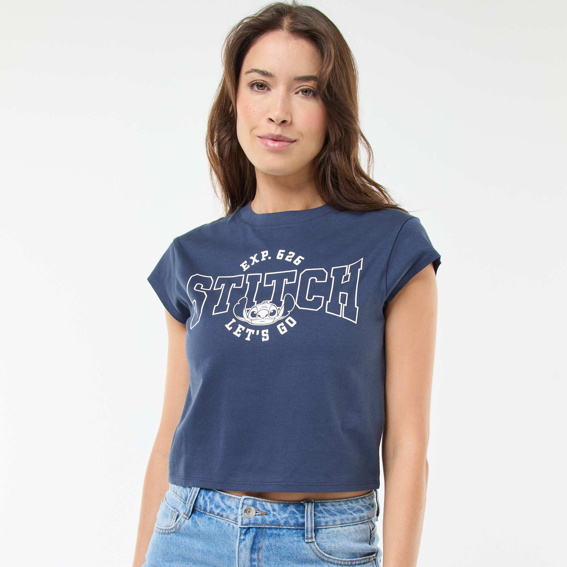 Camiseta estampada 'Disney' 'Stitch' de algodón AZUL