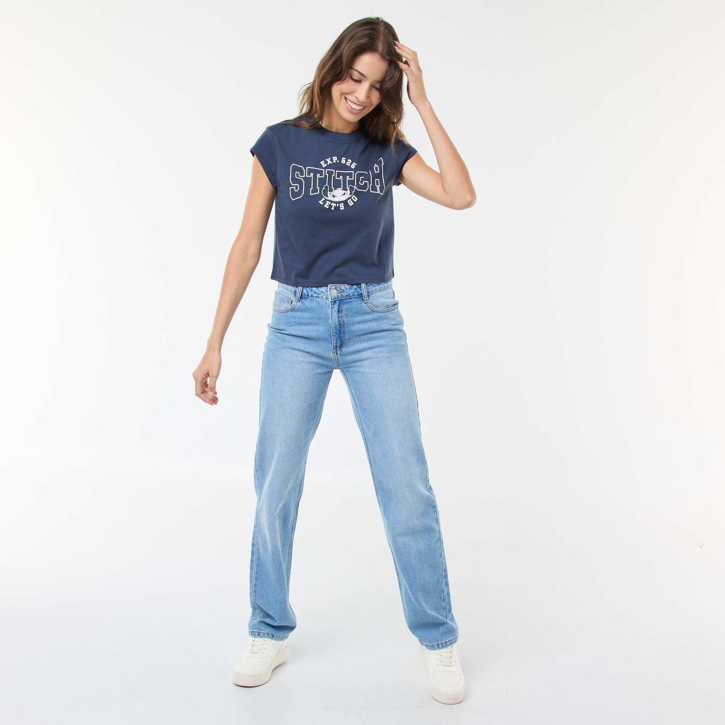 Camiseta estampada 'Disney' 'Stitch' de algodón AZUL