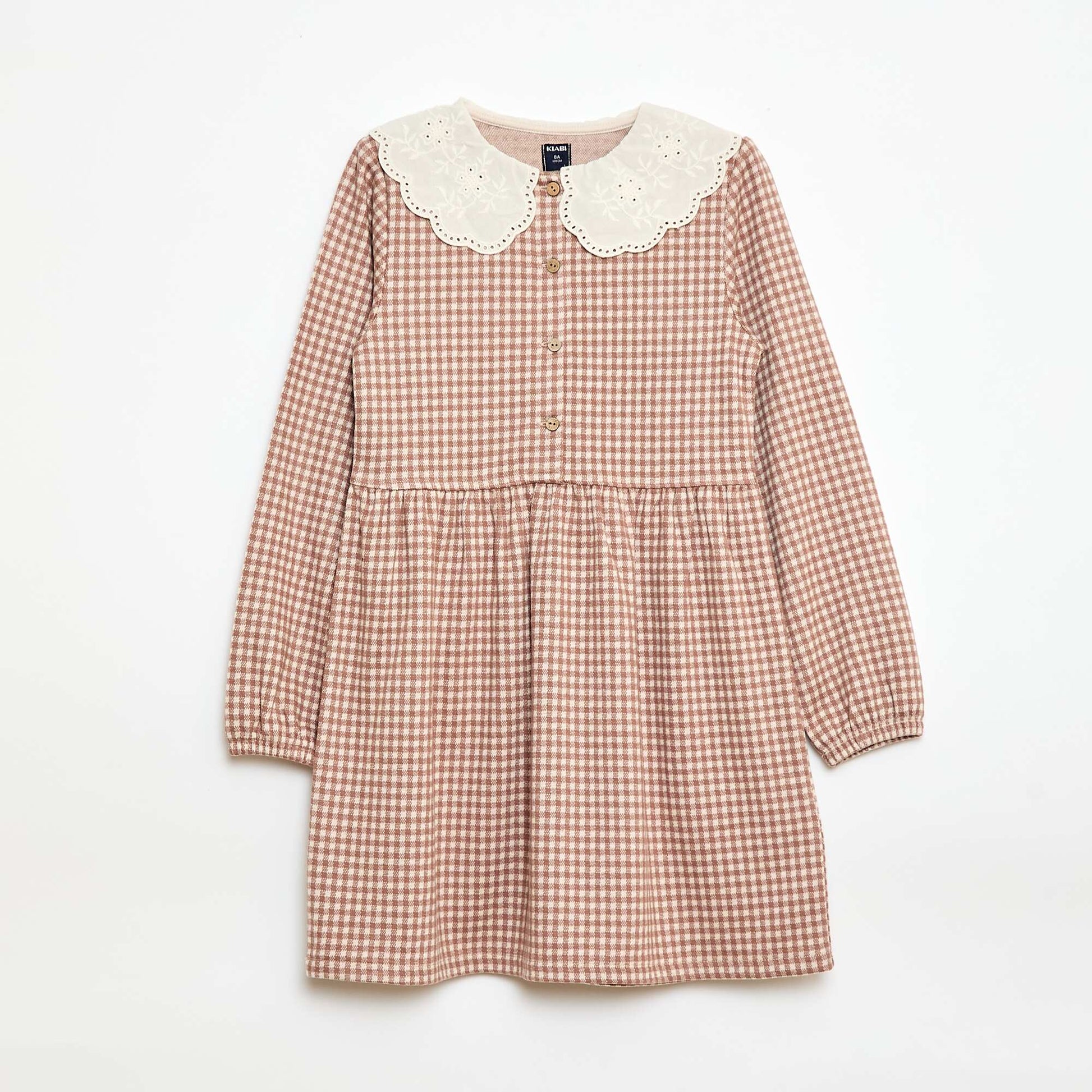 Vestido de punto jacquard con cuello Claudine BEIGE