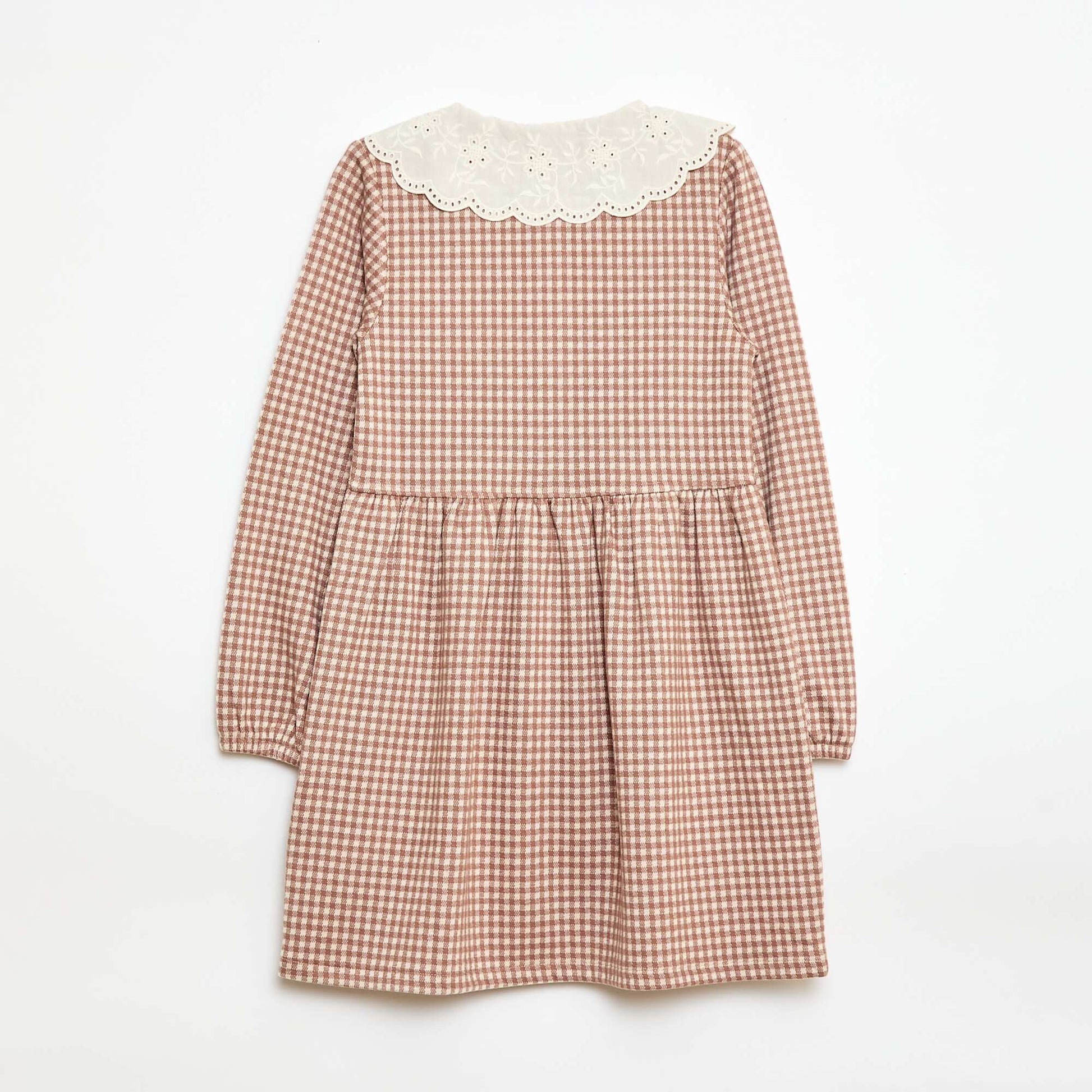 Vestido de punto jacquard con cuello Claudine BEIGE