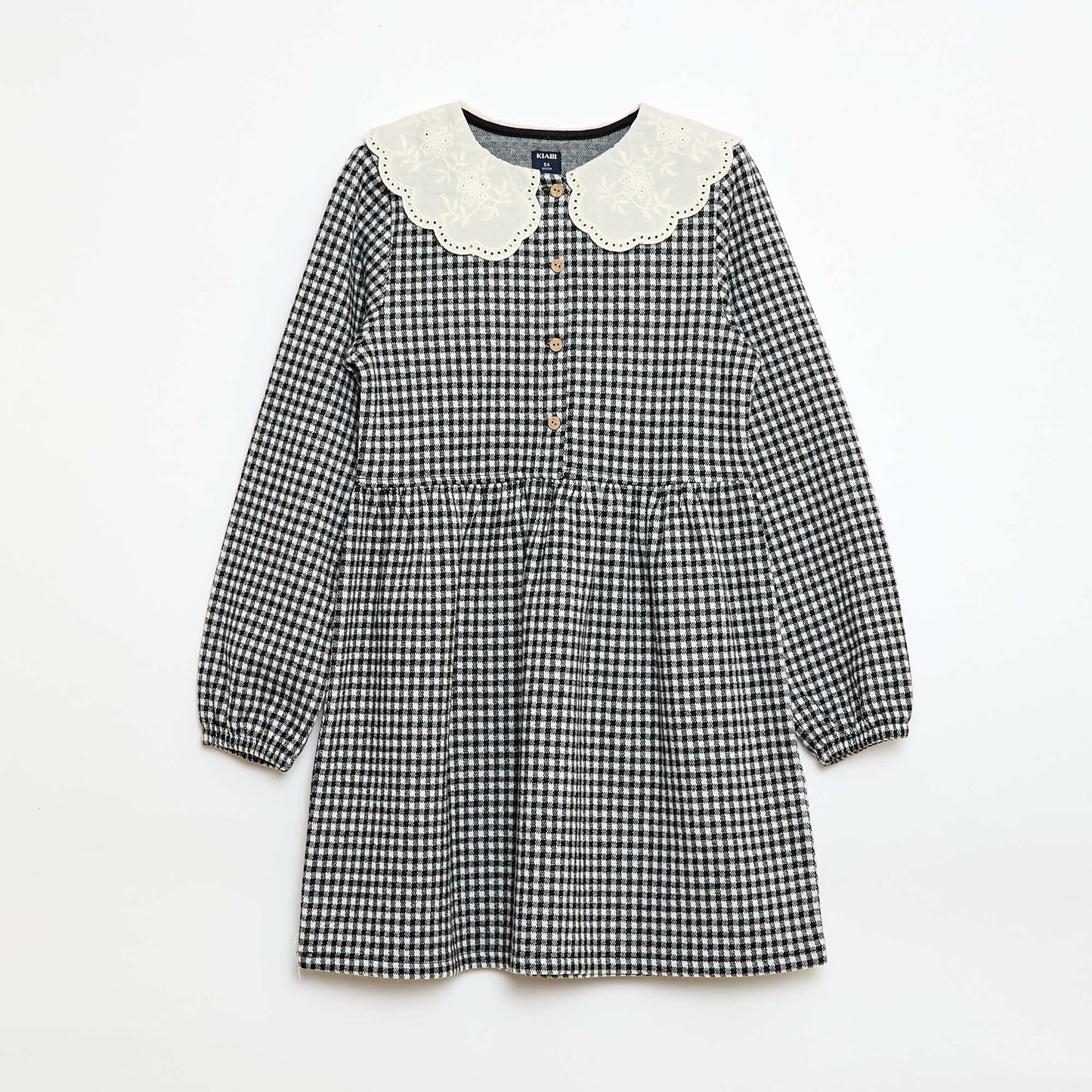 Vestido de punto jacquard con cuello Claudine NEGRO