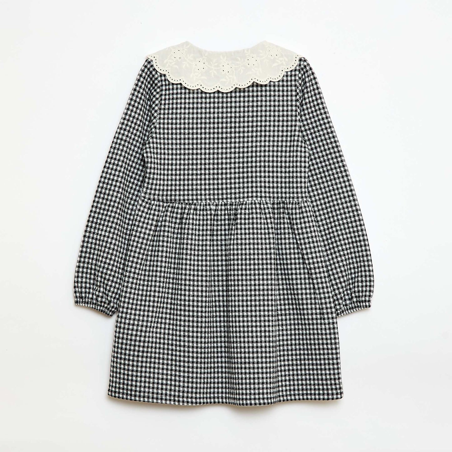 Vestido de punto jacquard con cuello Claudine NEGRO