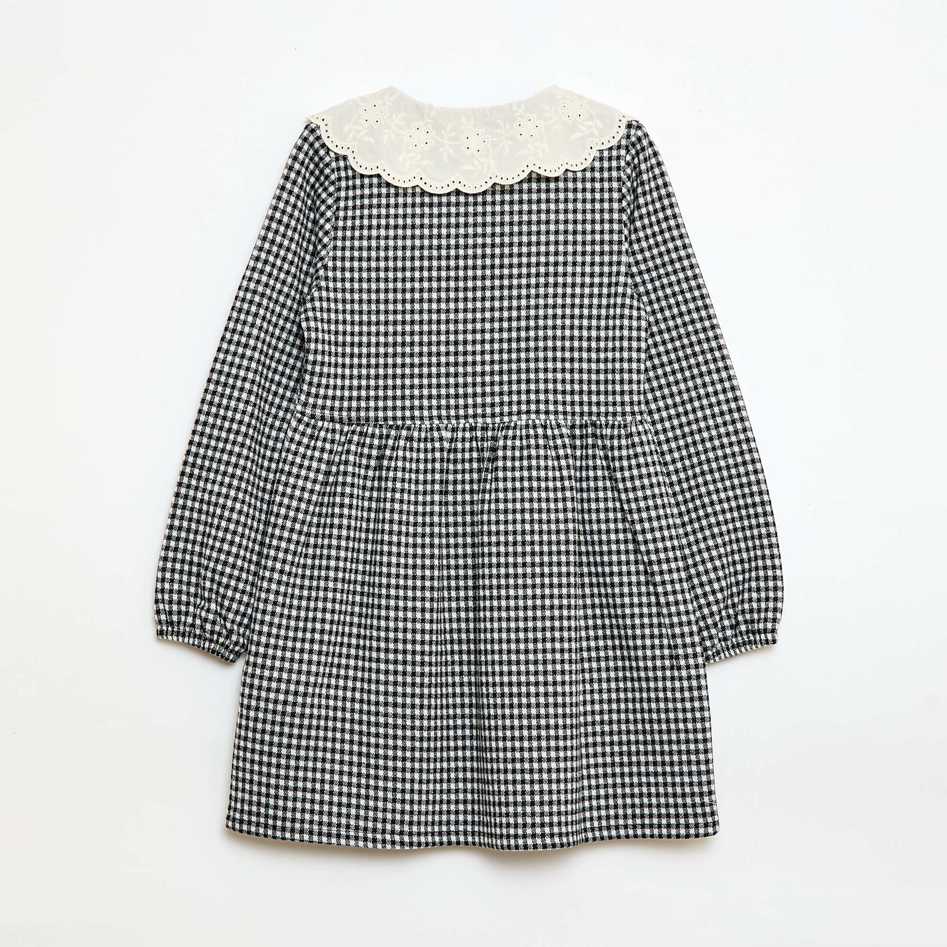 Vestido de punto jacquard con cuello Claudine NEGRO
