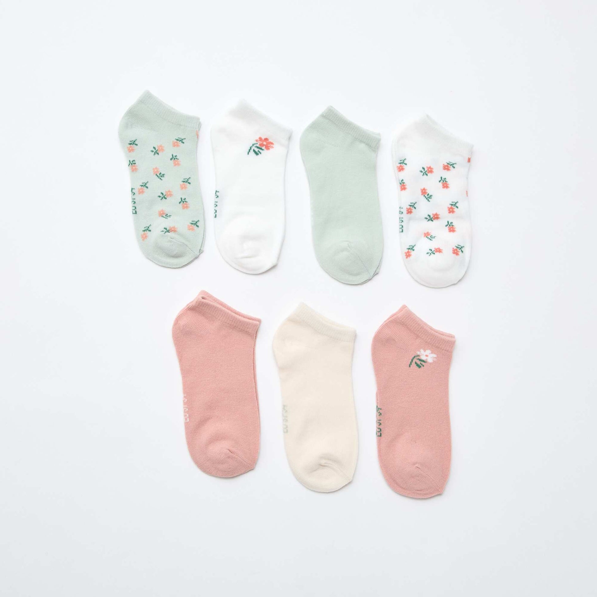 Pack de 7 pares de medias invisibles VERDE