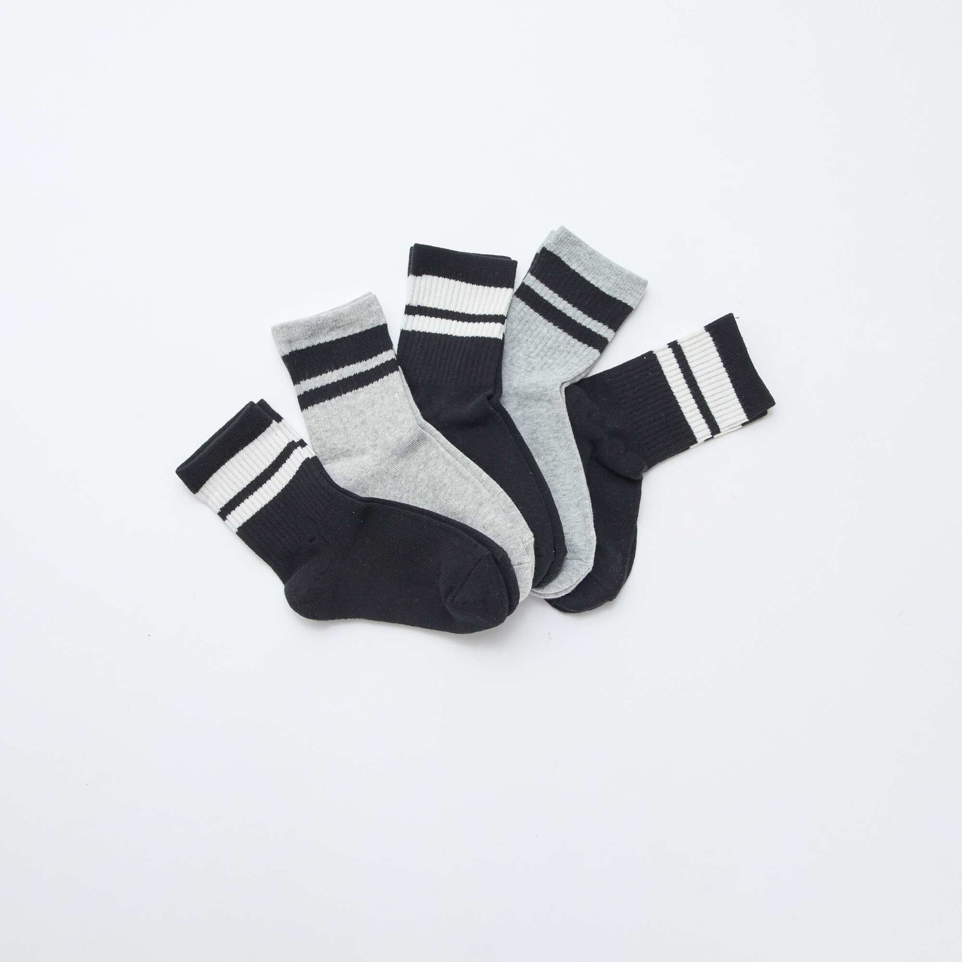 Pack de 5 medias de algodón NEGRO