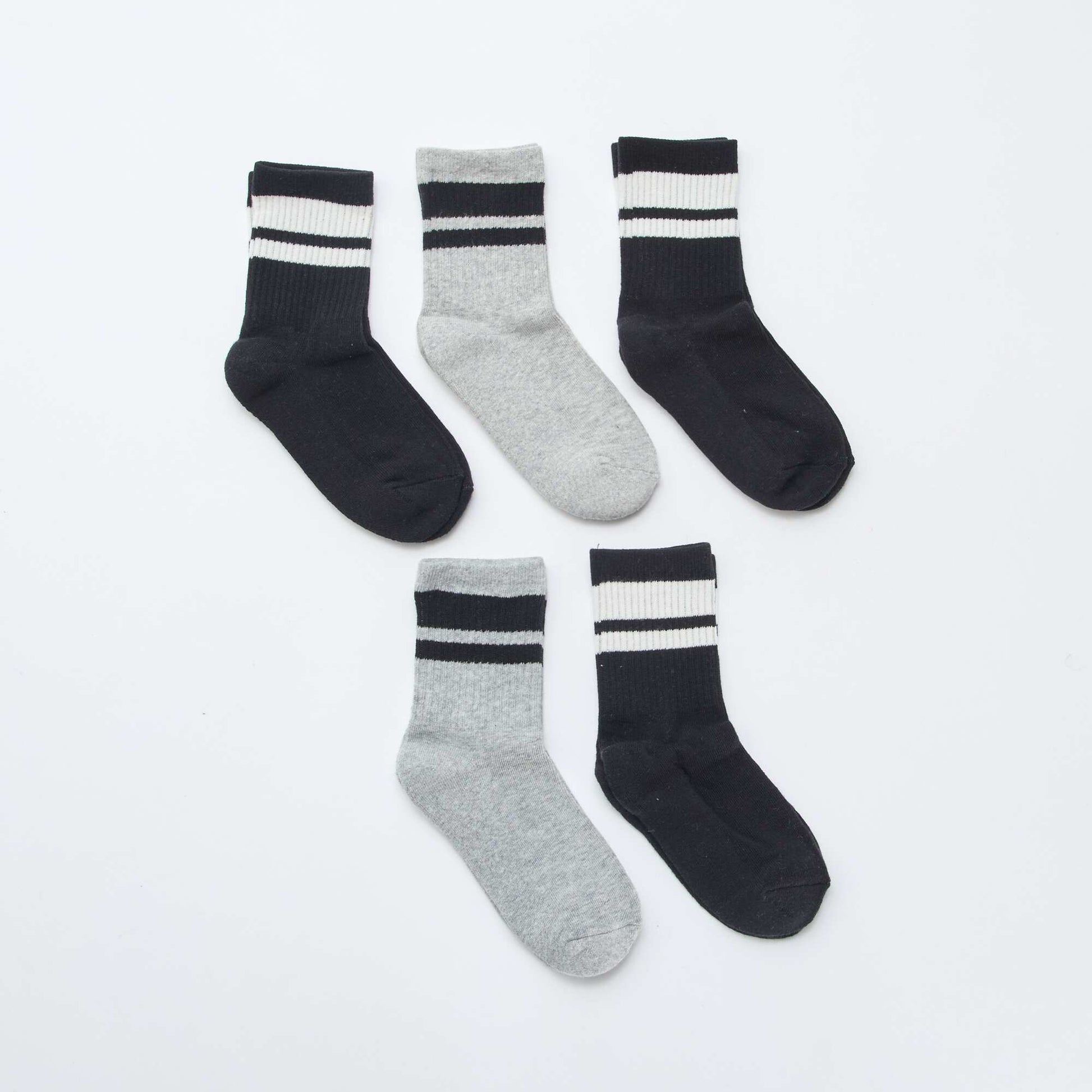 Pack de 5 medias de algodón NEGRO