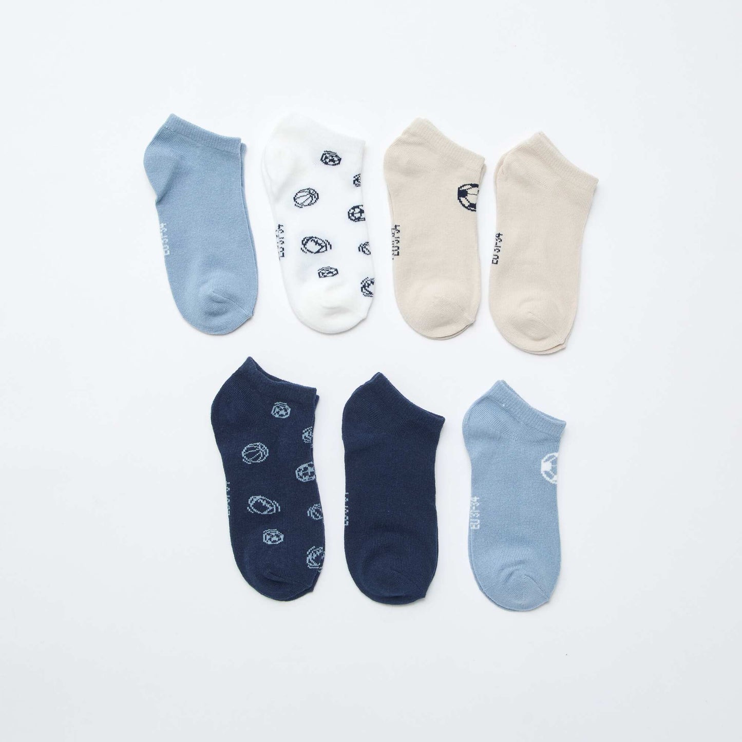 Pack de 7 pares de medias invisibles AZUL